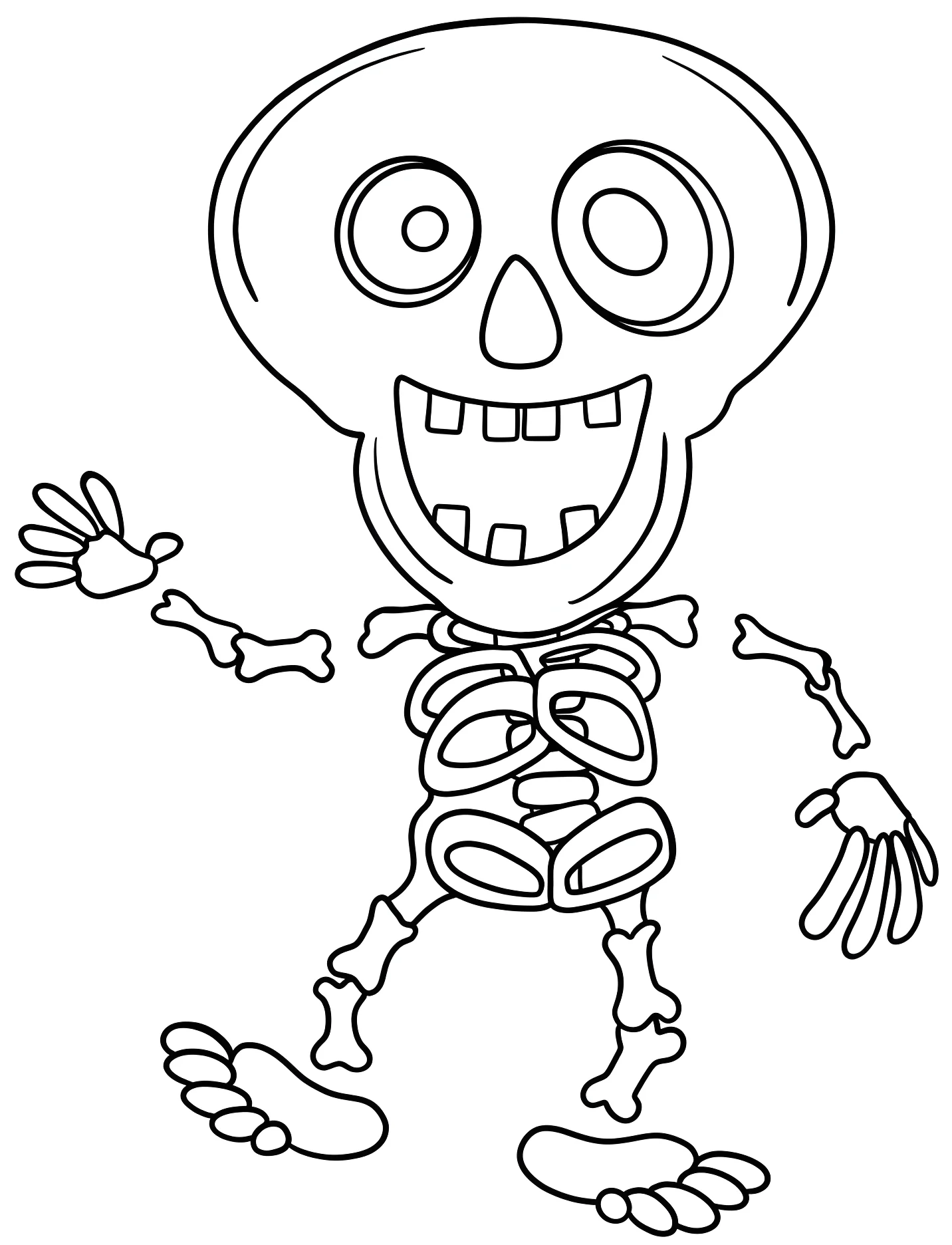 Веселый скелет танцует для детей №17581. Хэллоуин (Halloween). Скелеты.