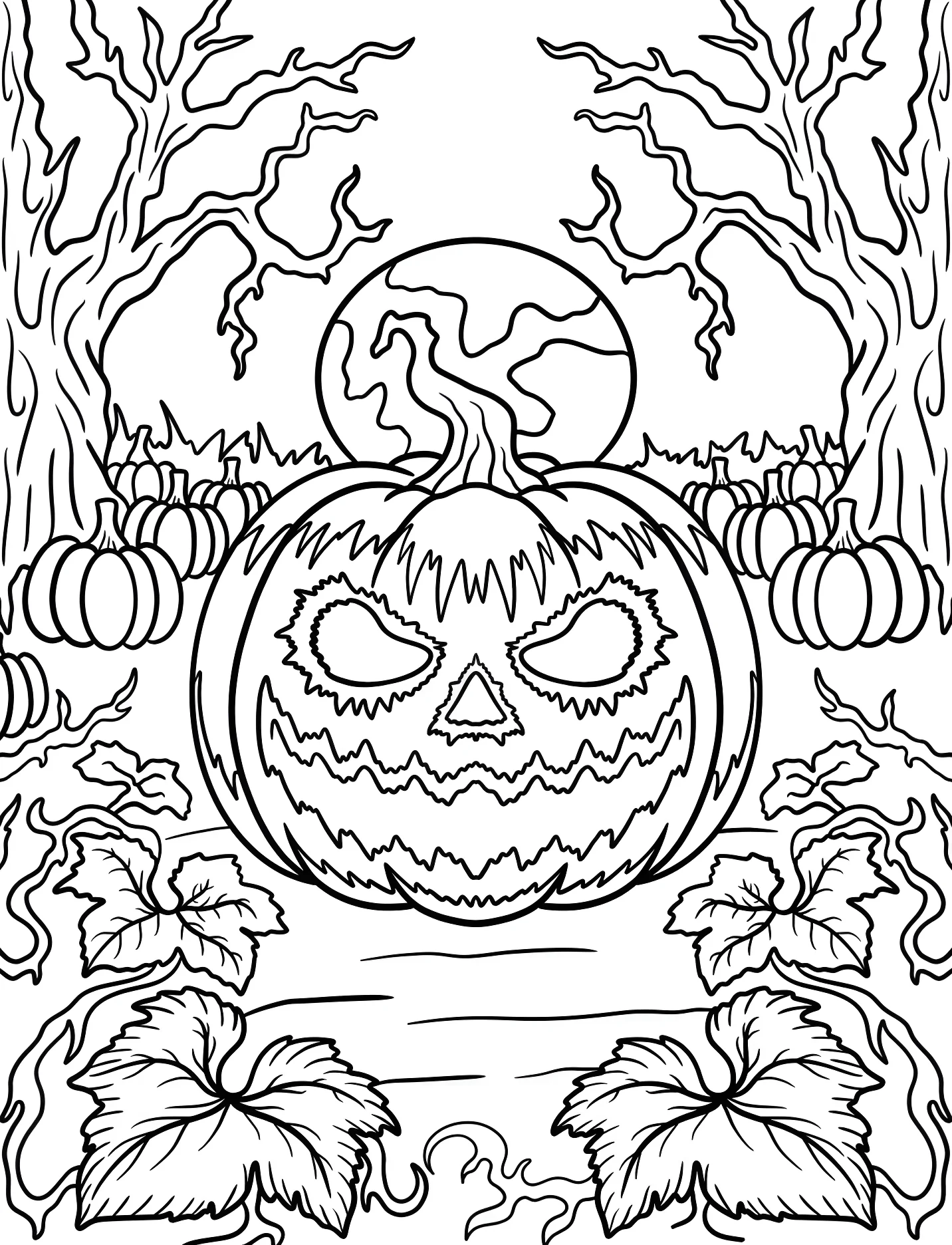 Жуткий тыквенный участок для детей №17066. Хэллоуин (Halloween). Ужасы.