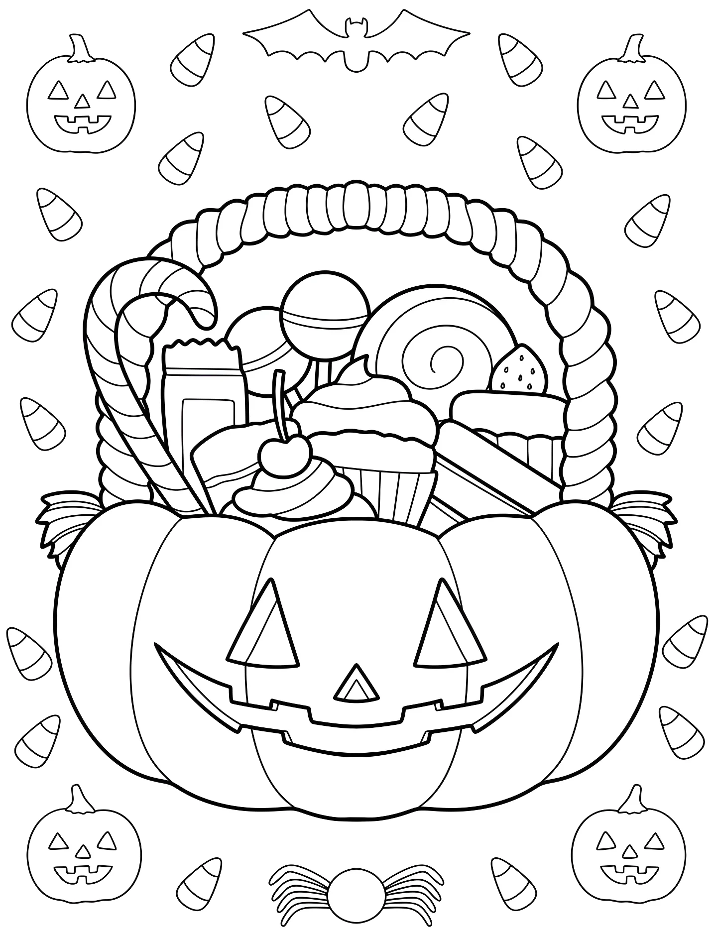 Тыква с конфетами на Хэллоуин для детей №17439. Хэллоуин (Halloween). Тыквы.