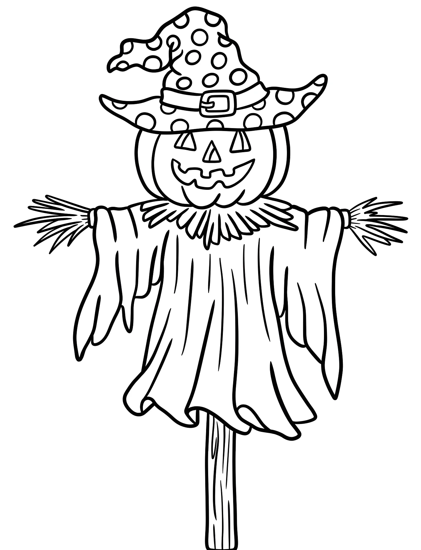 Весёлый пугало в колпаке для детей №17531. Хэллоуин (Halloween). Пугала.