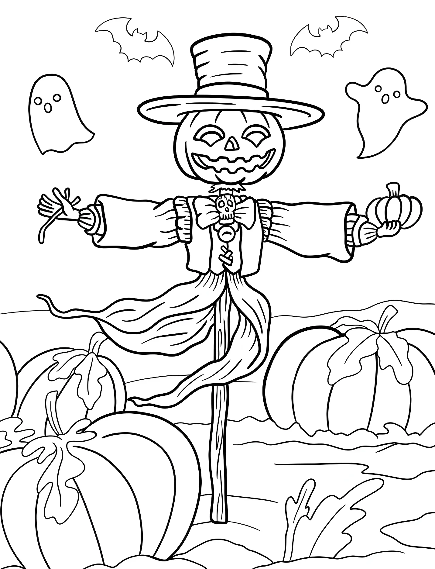 Забавный пугало на Хэллоуин для детей №17532. Хэллоуин (Halloween). Пугала.