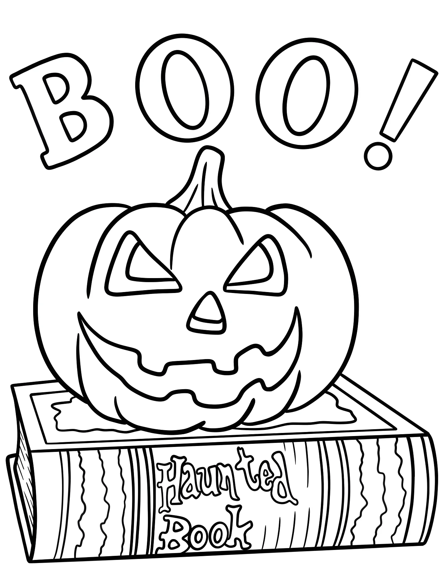 Тыква на старой книге с надписью Boo №17122. Хэллоуин (Halloween). Светильники Джека.