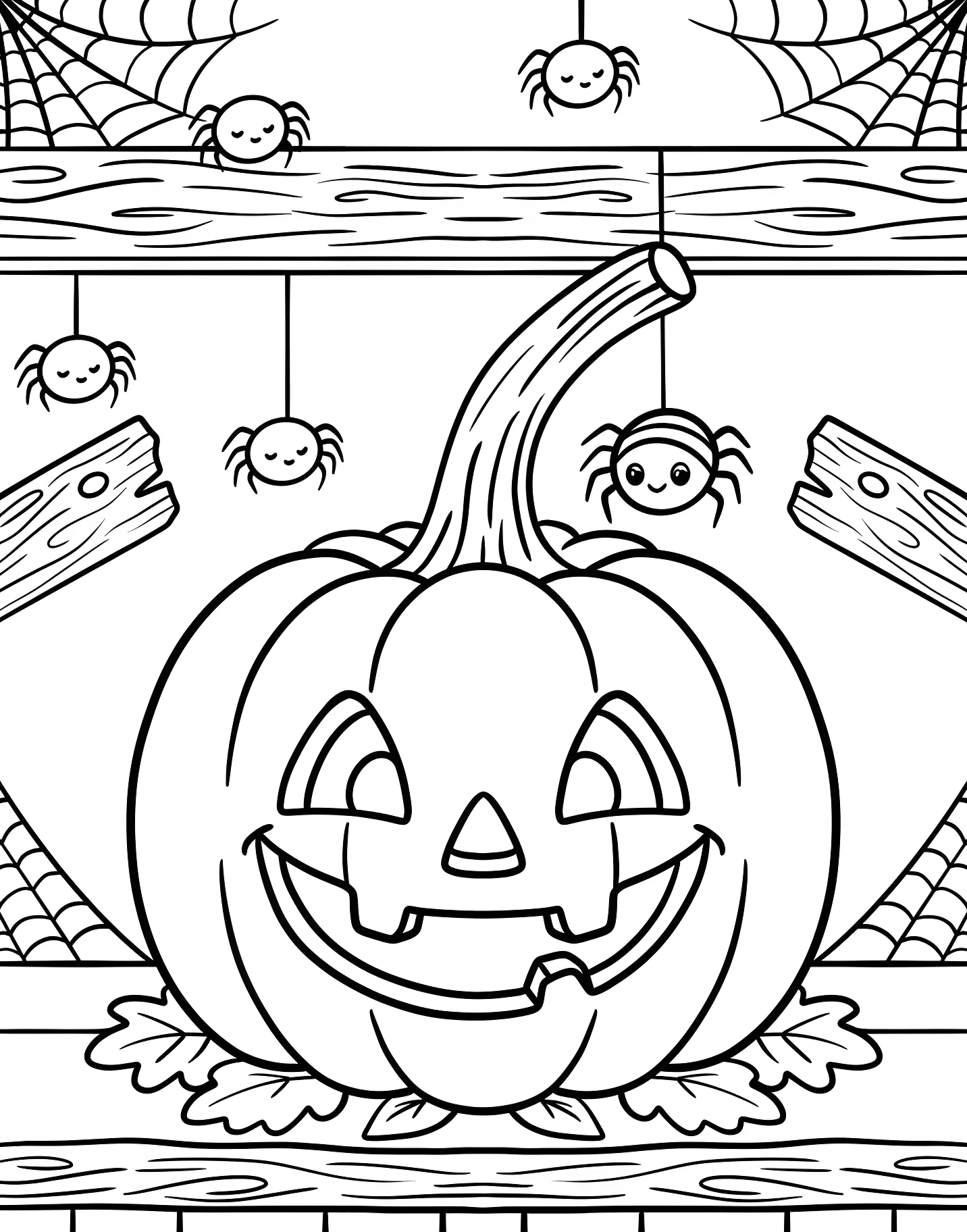 Забавный тыквенный фонарь с паучками №17124. Хэллоуин (Halloween). Светильники Джека.