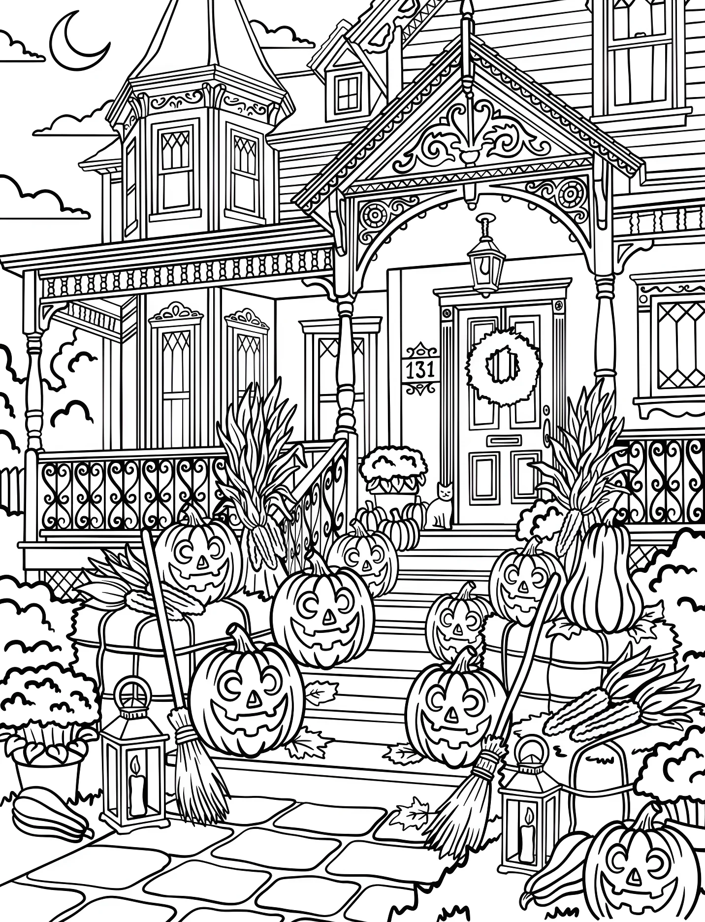 Хэллоуин на викторианском доме №17136. Хэллоуин (Halloween). Светильники Джека.