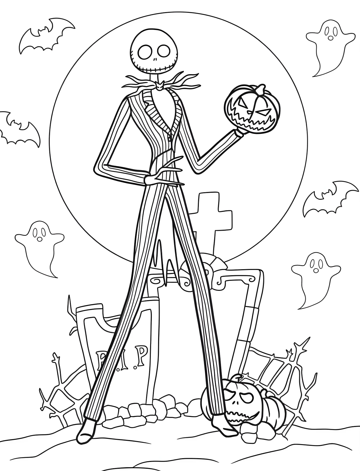 Джек Скеллингтон в кладбище для детей №17297. Хэллоуин (Halloween). Кошмар перед Рождеством (The Nightmare Before Christmas).