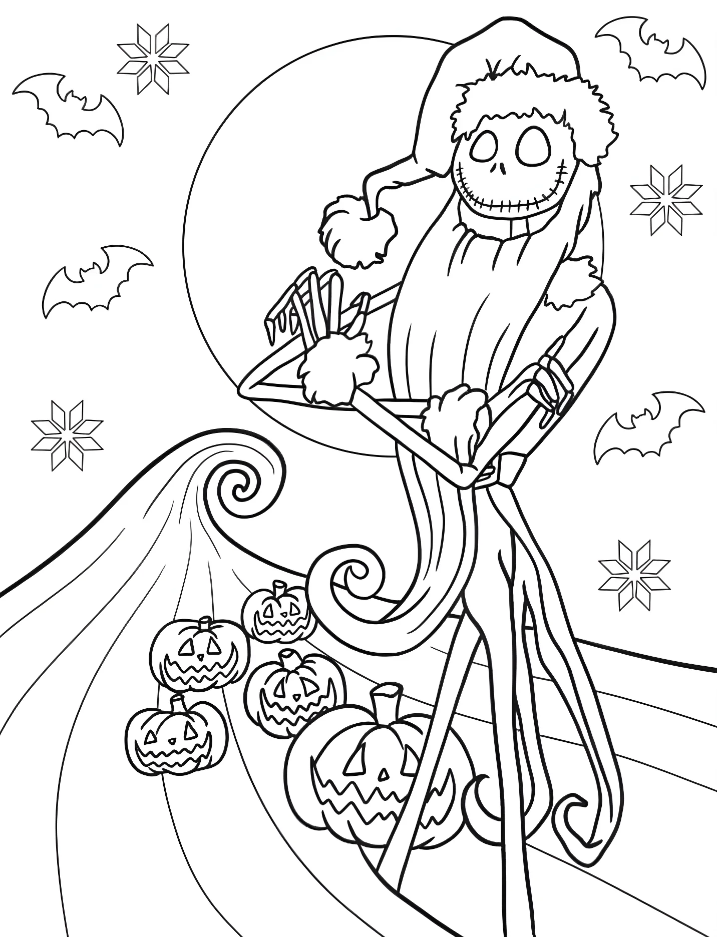 Джек Скеллингтон в костюме Санты для детей №17298. Хэллоуин (Halloween). Кошмар перед Рождеством (The Nightmare Before Christmas).