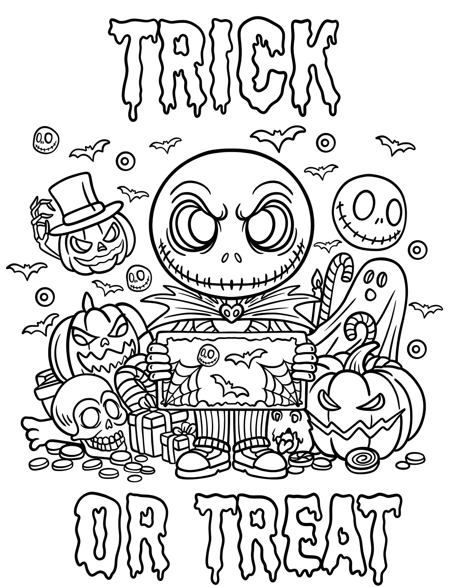 Джек Скеллингтон и Хэллоуин для детей №17672. Хэллоуин (Halloween). Кошелек или жизнь.
