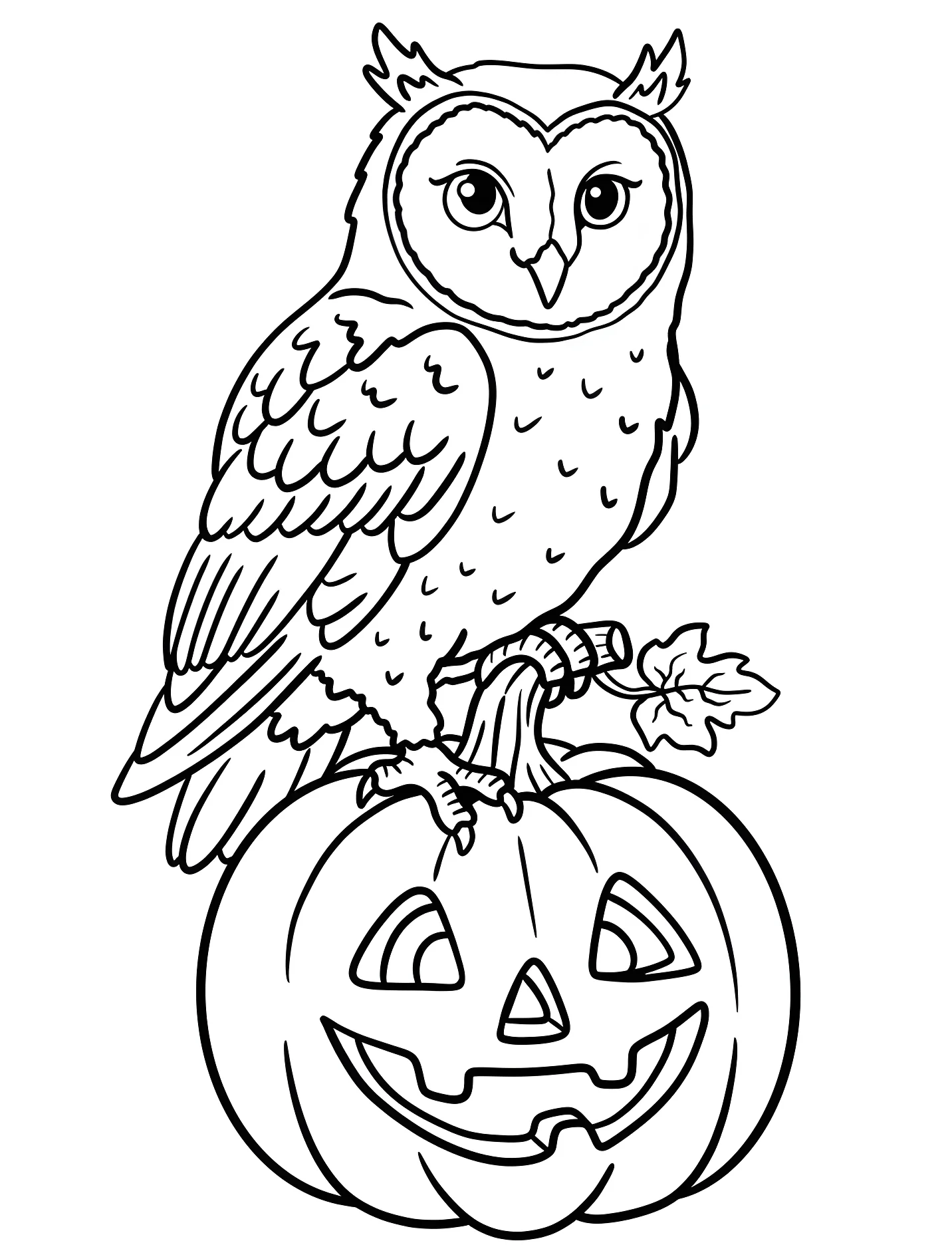 Сова на тыкве для детей №17143. Хэллоуин (Halloween). Светильники Джека.