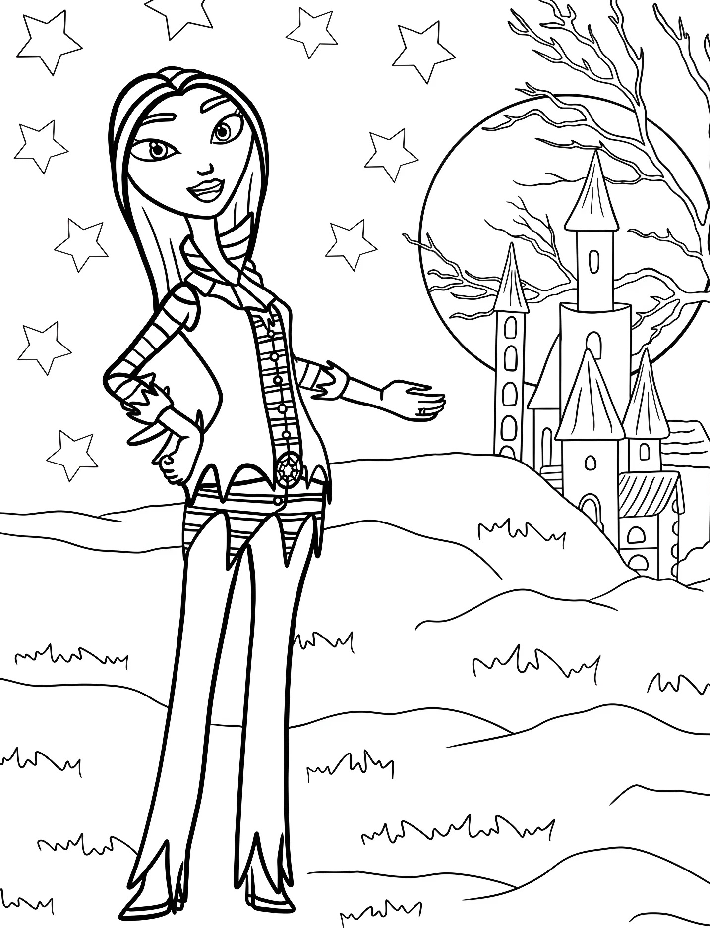 Оксана Хантли перед замком для детей №17738. Хэллоуин (Halloween). Вампирина (Vampirina).