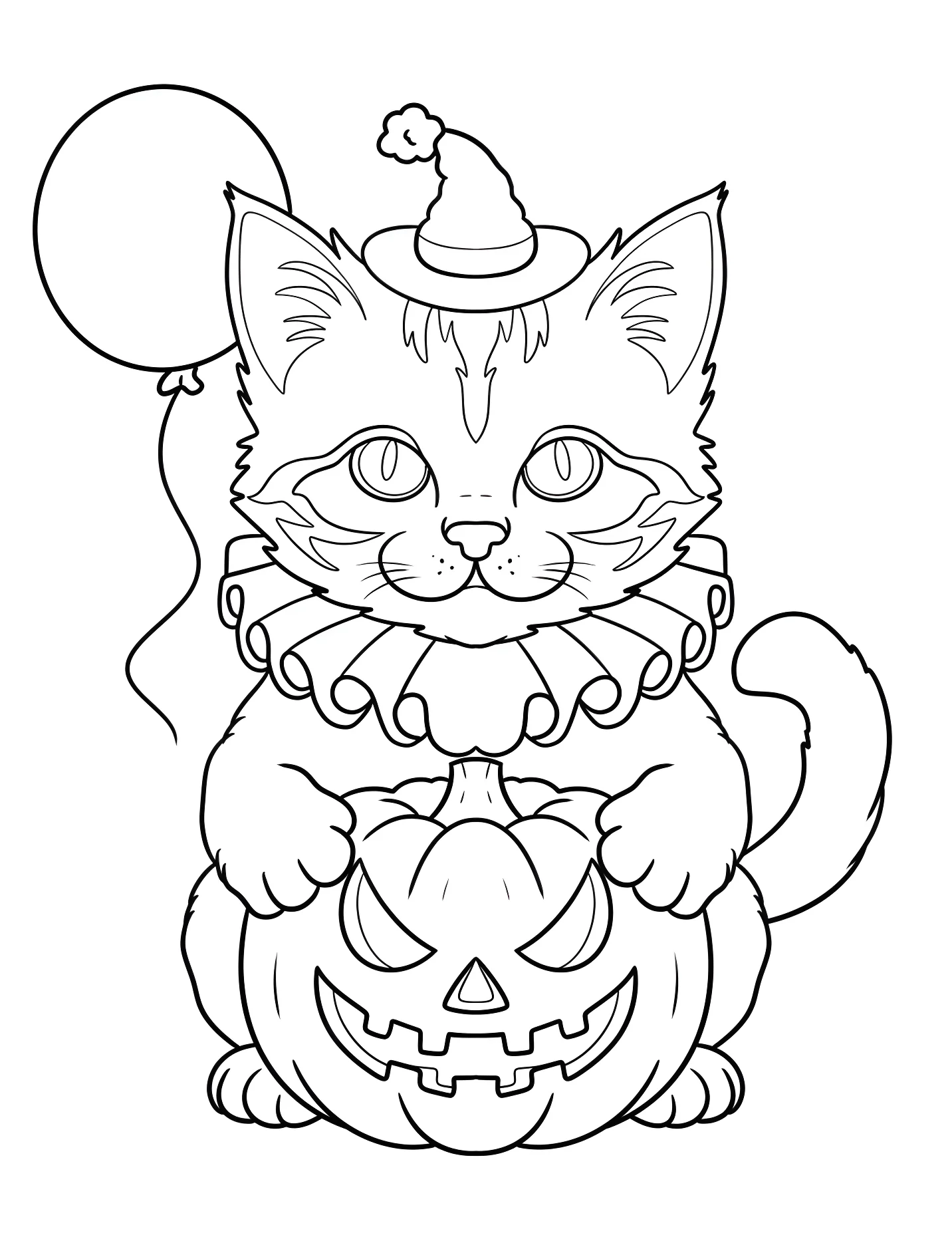 Забавный котенок на Хэллоуин с тыквой №16910. Хэллоуин (Halloween). Хэллоуинские кошки.