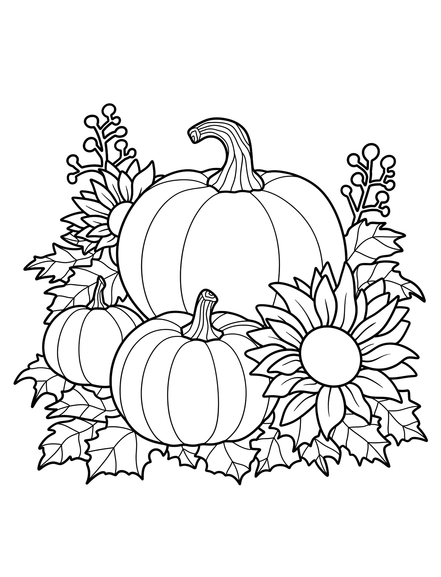 Тыквы и подсолнухи для детей №17463. Хэллоуин (Halloween). Тыквы.