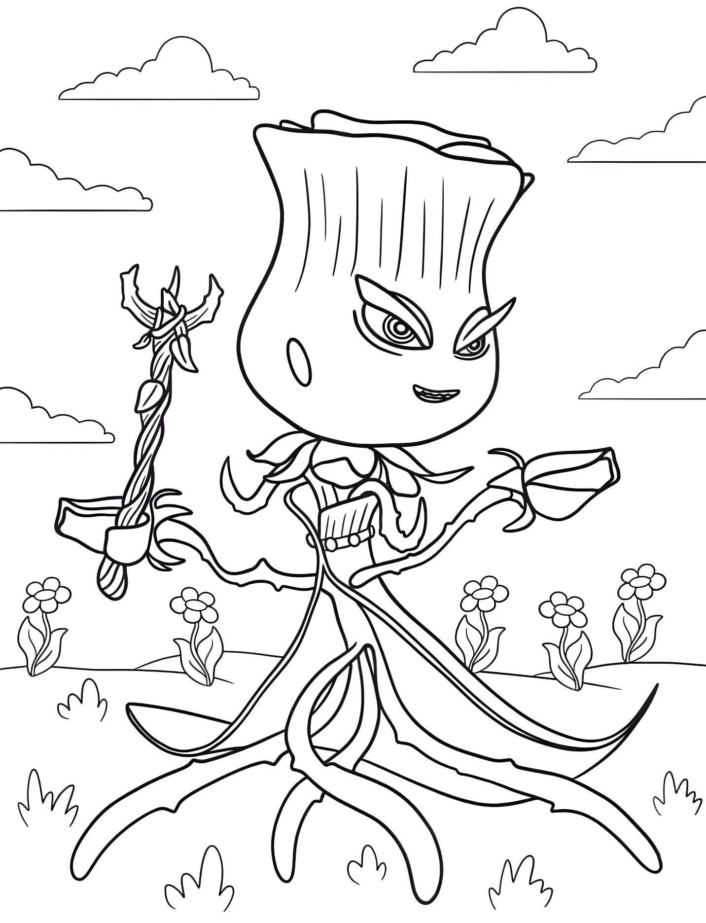 Роза из Plants vs Zombies для детей №17398. Хэллоуин (Halloween). Растения против зомби (Plants vs. Zombies).