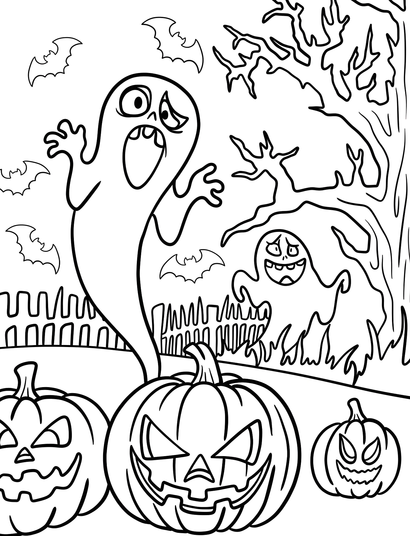 Жуткие привидения на Хэллоуин №16806. Хэллоуин (Halloween). Привидения.