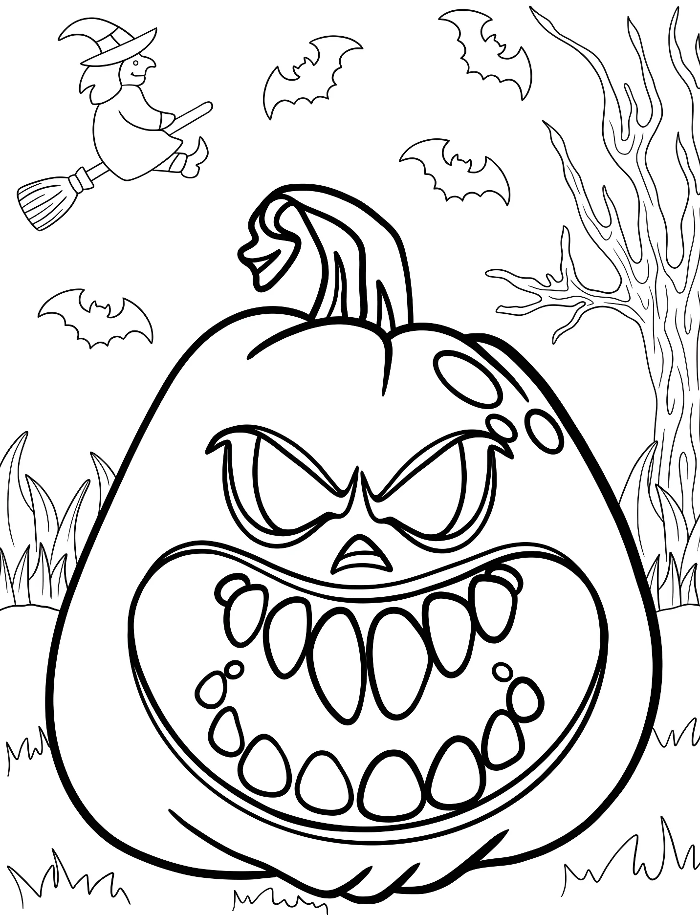 Смешной тыквенный монстр для детей №17146. Хэллоуин (Halloween). Светильники Джека.