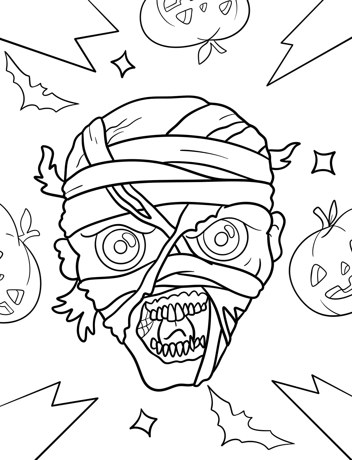 Жуткий мумия для детей №17284. Хэллоуин (Halloween). Мумии.