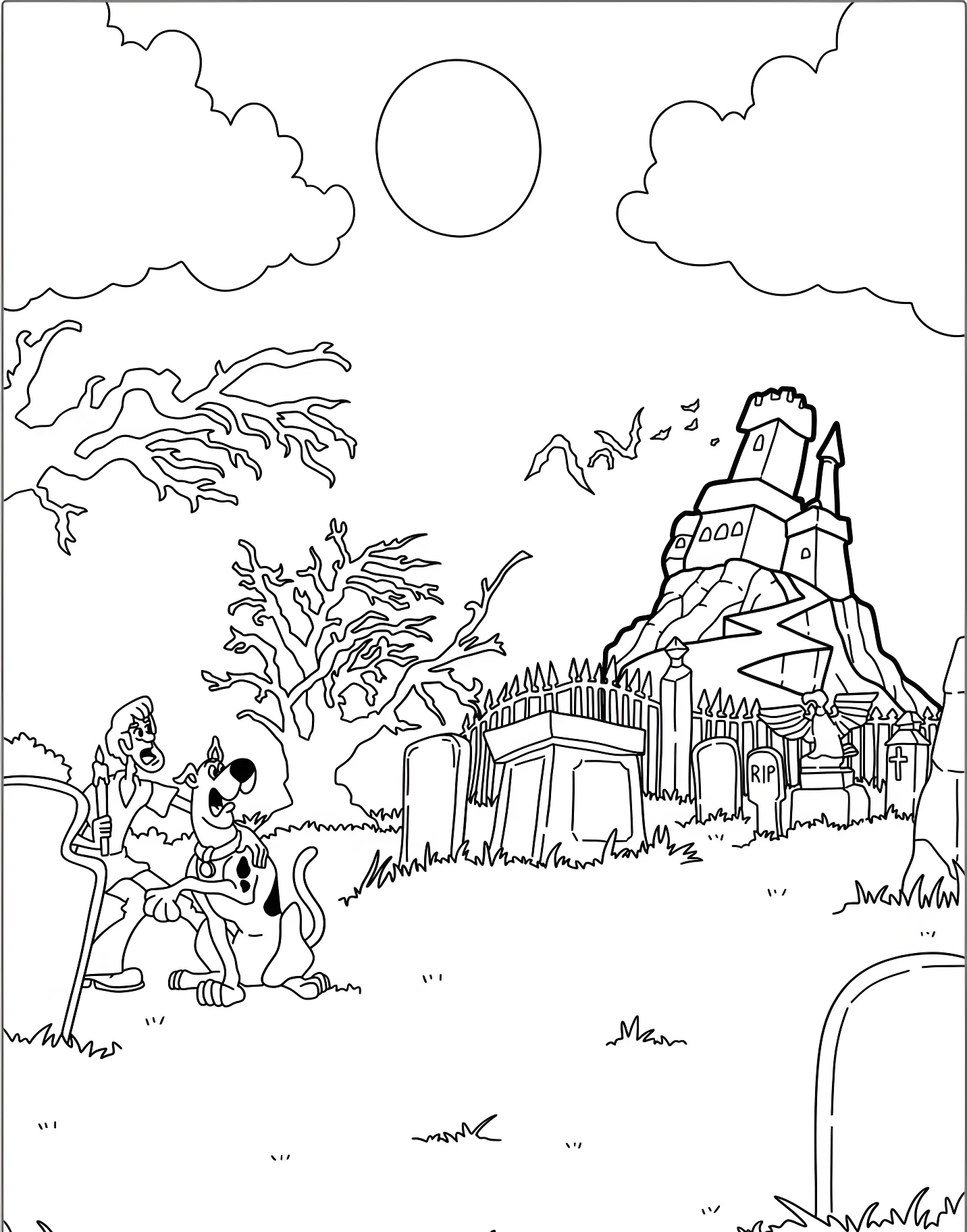 Скуби-Ду и дом с привидениями для детей №17014. Хэллоуин (Halloween). Дом с привидениями.