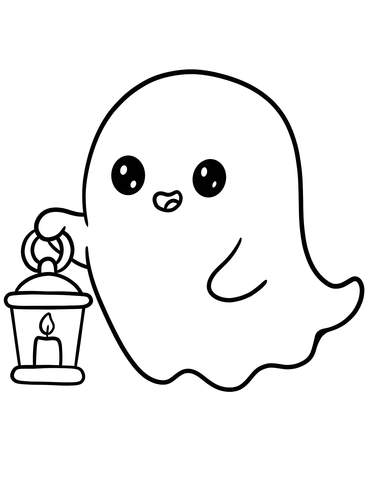 Забавный призрак с фонариком для детей №16807. Хэллоуин (Halloween). Привидения.