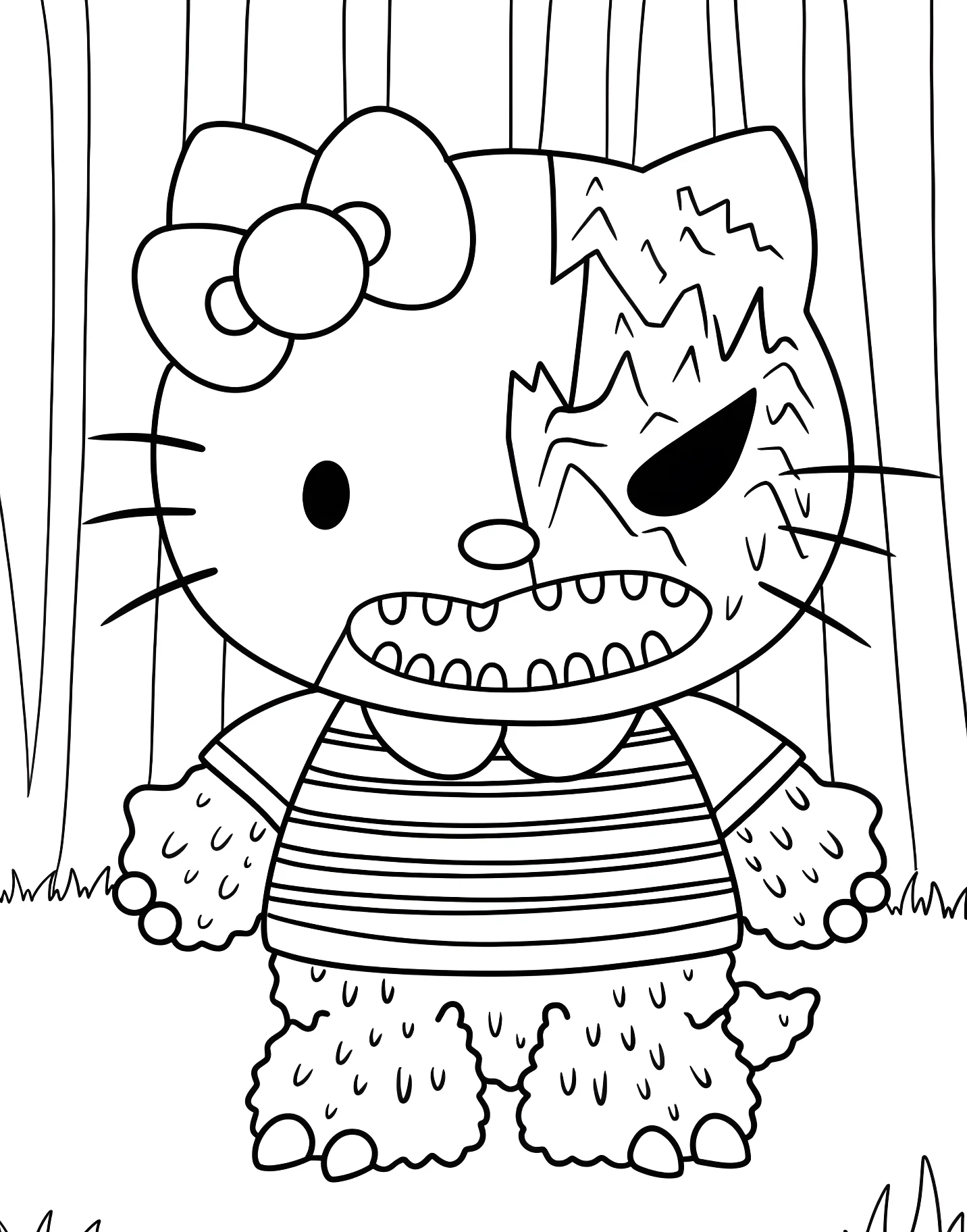 Злая Hello Kitty для творчества №17248. Хэллоуин (Halloween). Монстры.