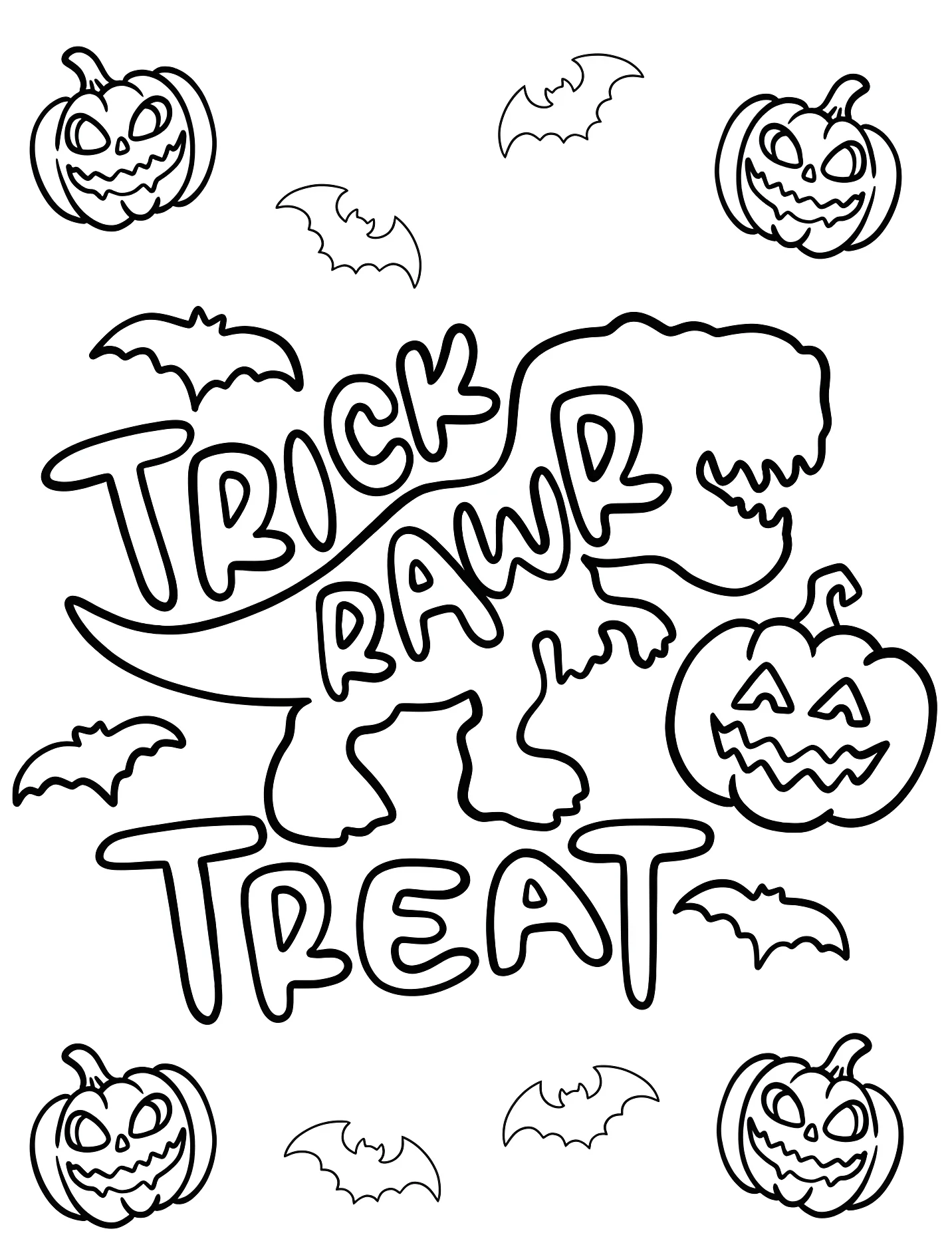 Забавные тыквы и слова Trick or Treat для детей №17688. Хэллоуин (Halloween). Кошелек или жизнь.