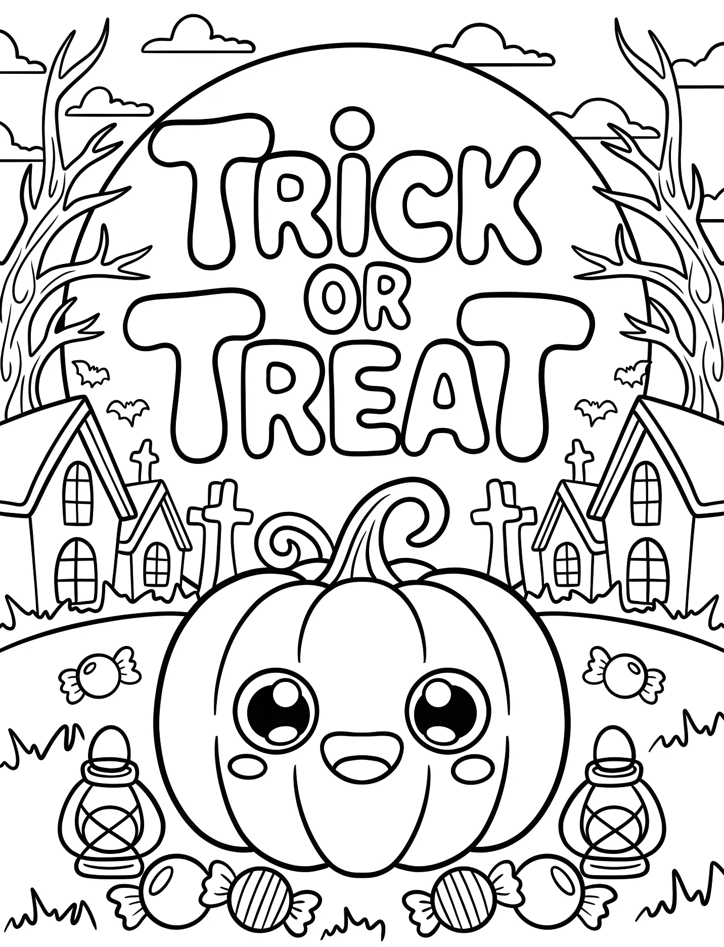 Забавная тыква на Хэллоуин для детей №17686. Хэллоуин (Halloween). Кошелек или жизнь.
