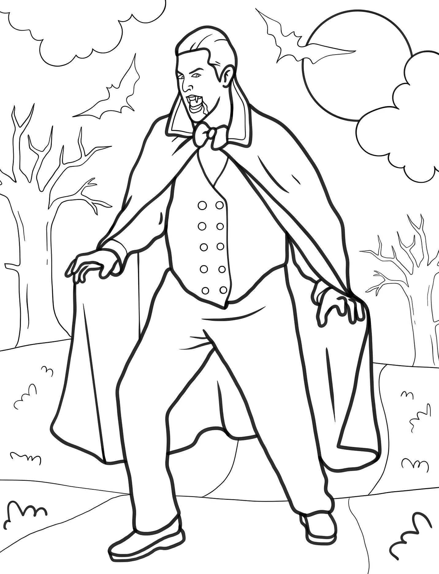 Весёлый вампир для детского творчества №17726. Хэллоуин (Halloween). Вампиры.