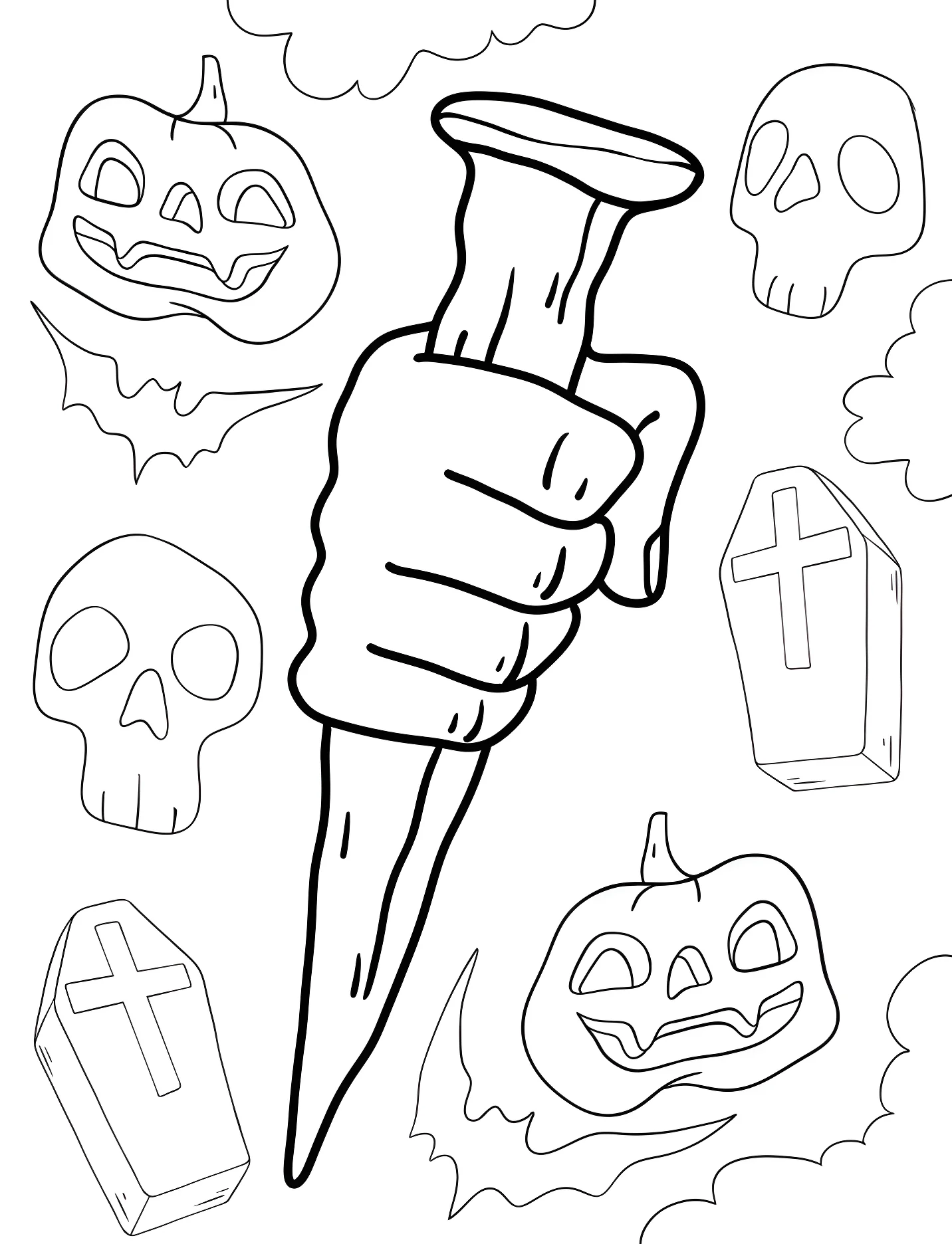 Рука с деревянным колом для детей №17729. Хэллоуин (Halloween). Вампиры.