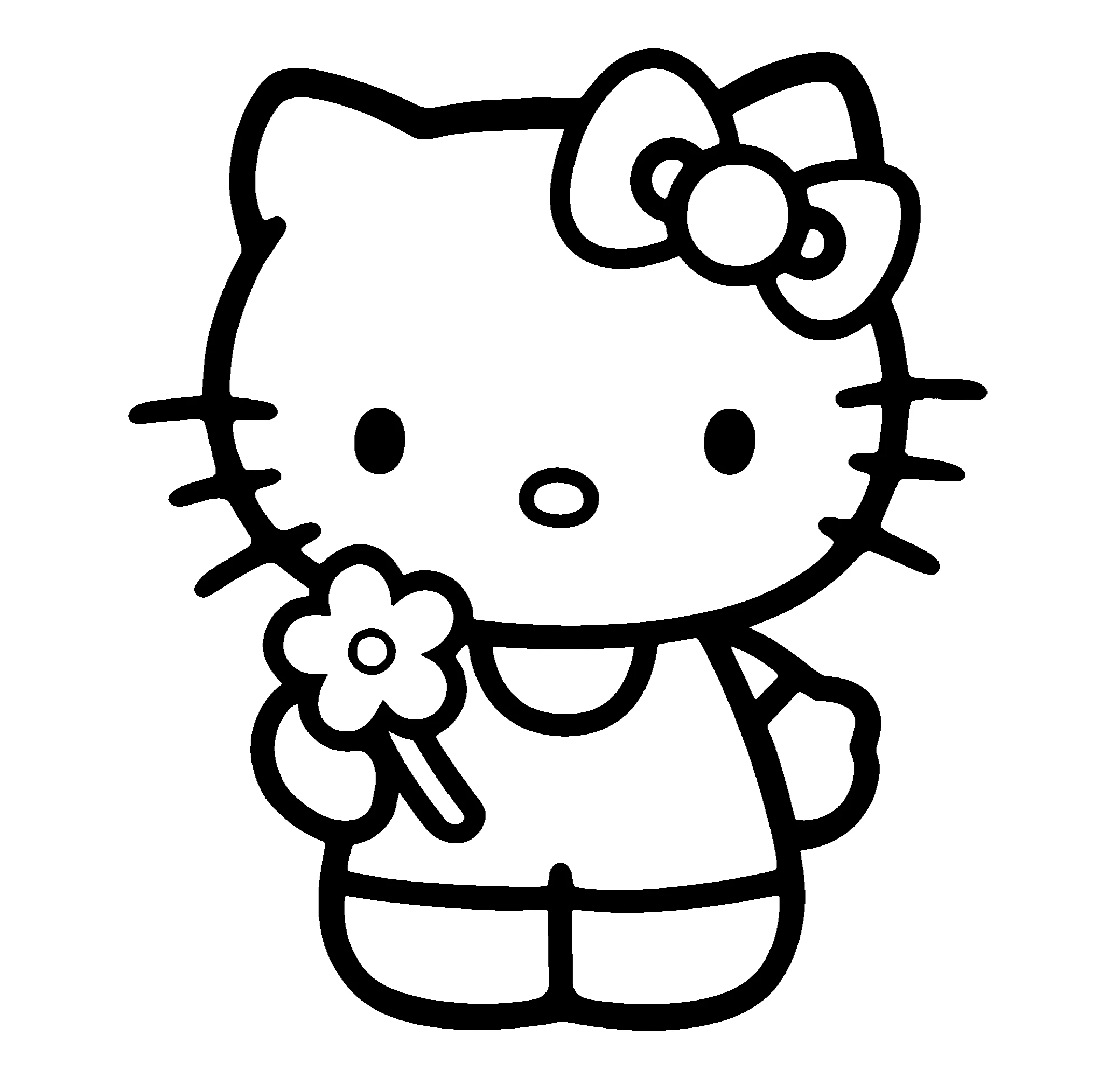 Kitty с цветочком №9622. Популярные раскраски. Хелло Китти.
