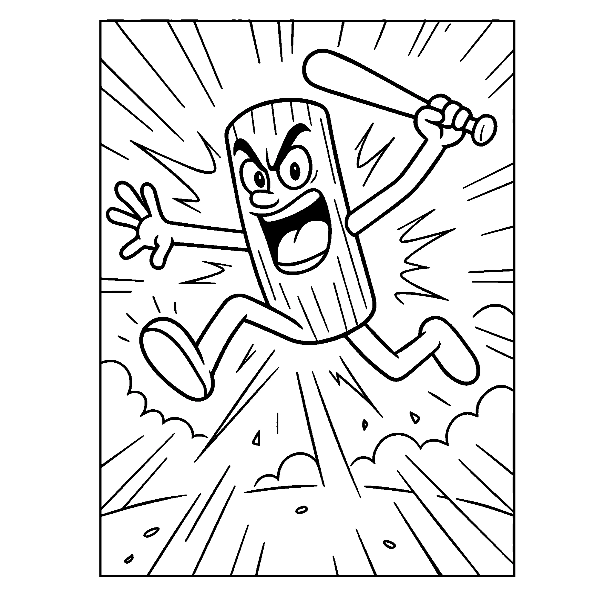 Злой Тун Тун Тун Сахур, распечатать раскраску №9516. Популярные раскраски. Итальянские мемы с животными.