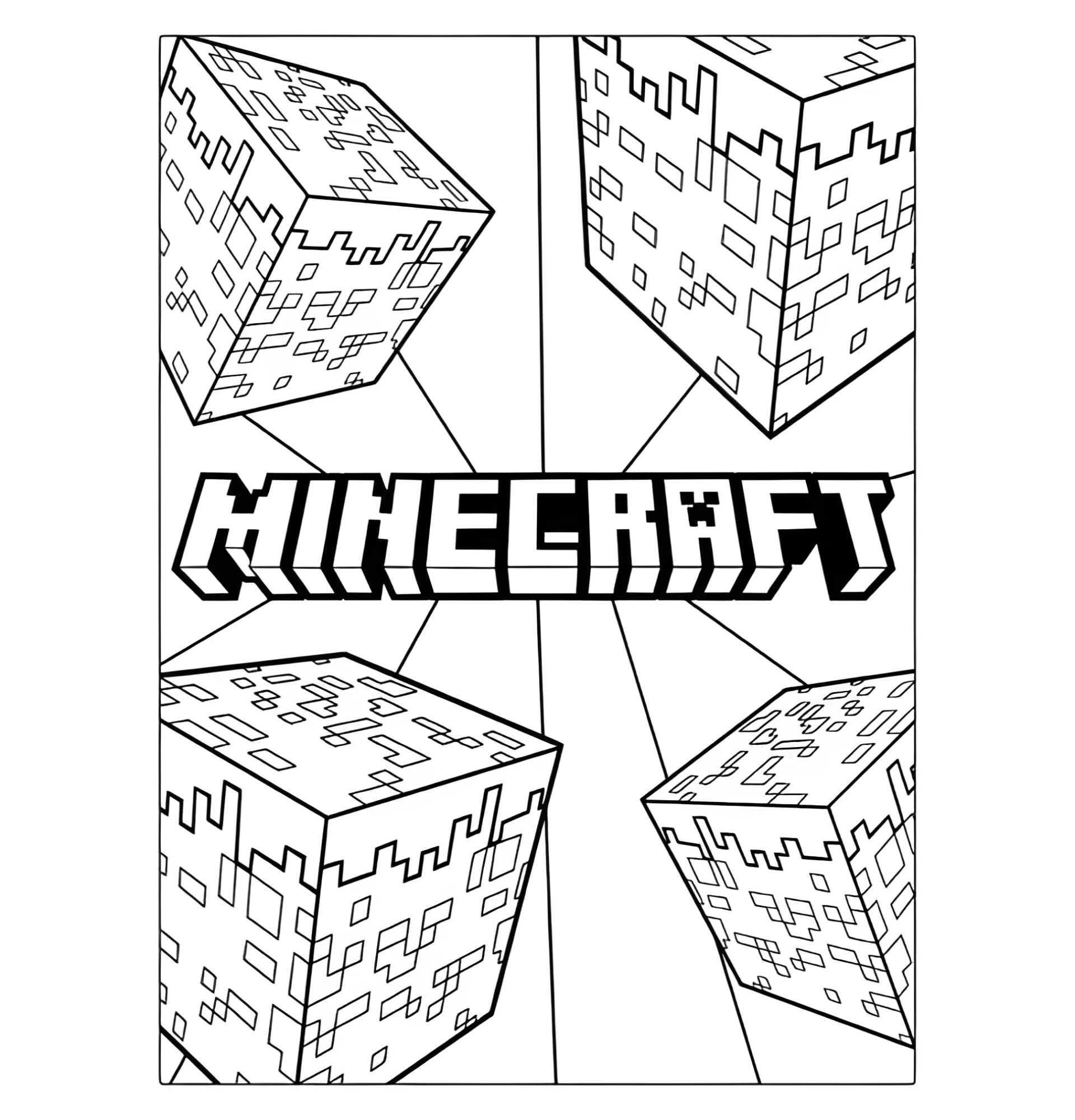 Блоки Майнкрафт №3260. Раскраски из игр. Майнкрафт.