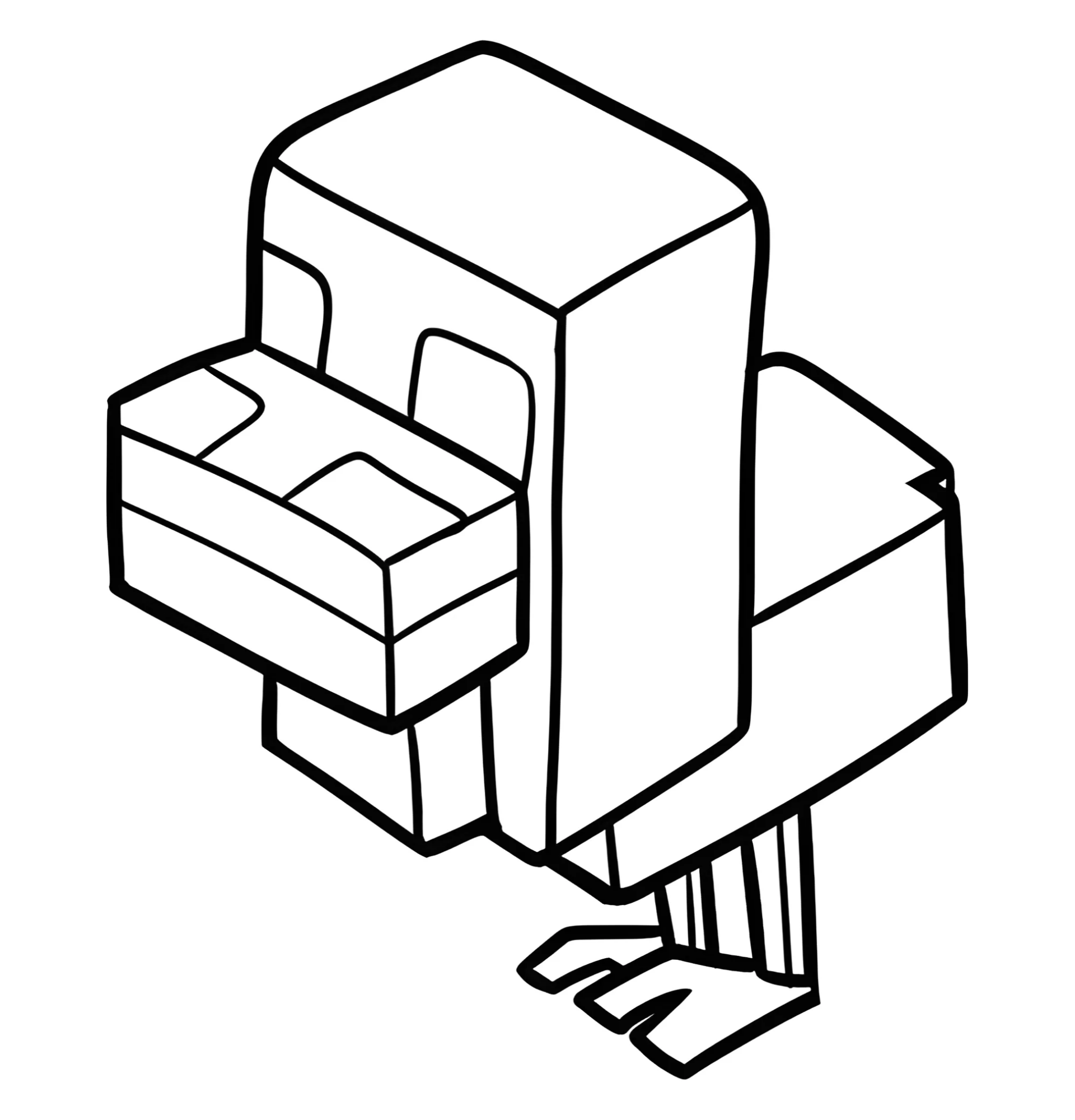 Цыплёнок из Майнкрафт №3237. Раскраски из игр. Майнкрафт.