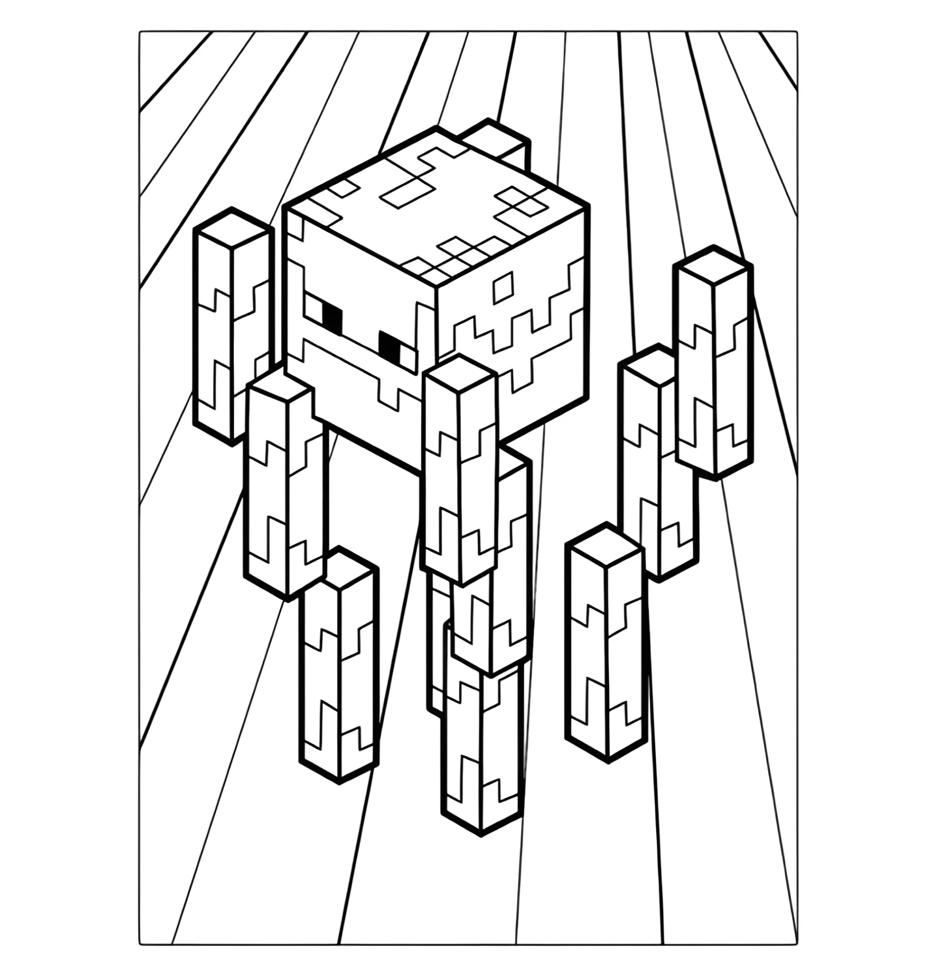 Ифрит из Майнкрафт №3193. Раскраски из игр. Майнкрафт.