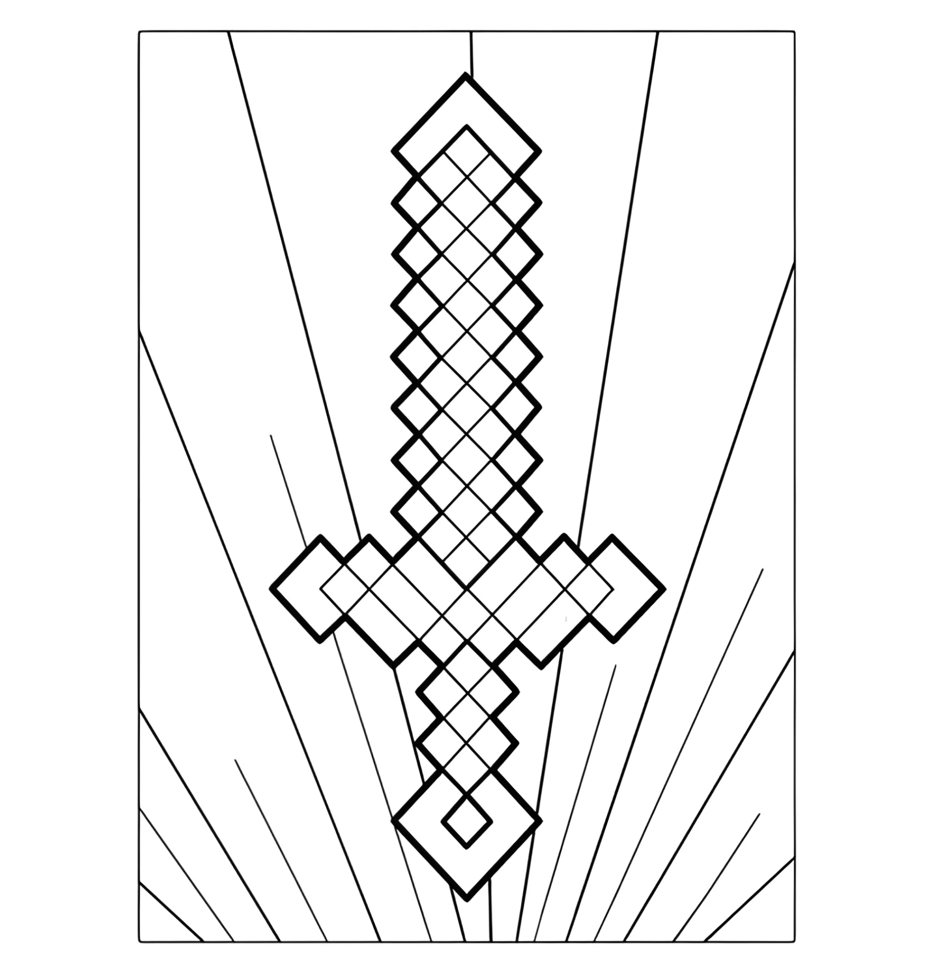 Меч Майнкрафт №3184. Раскраски из игр. Майнкрафт.
