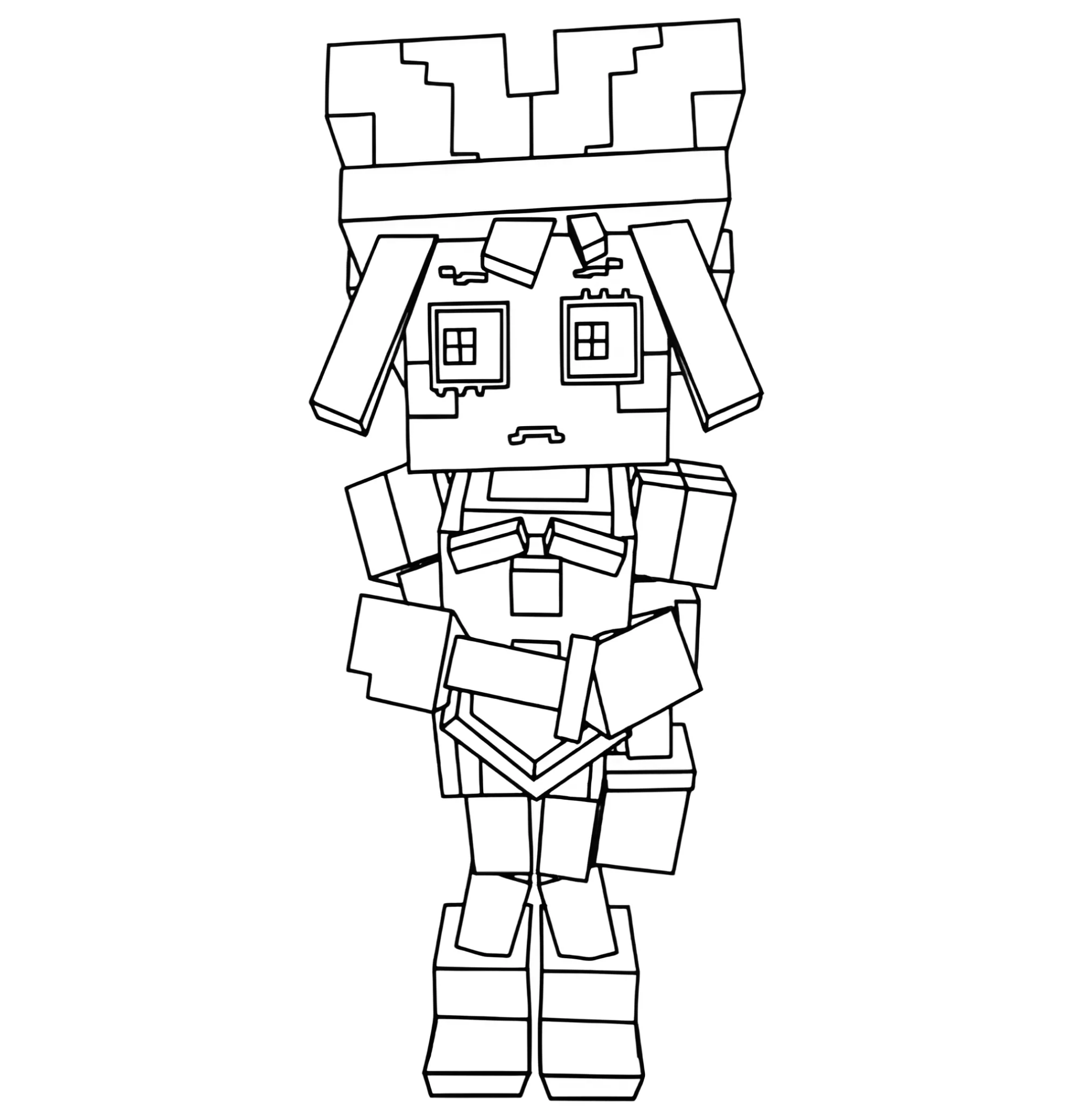 Помни в стиле майнкрафт №3310. Раскраски из игр. Майнкрафт.