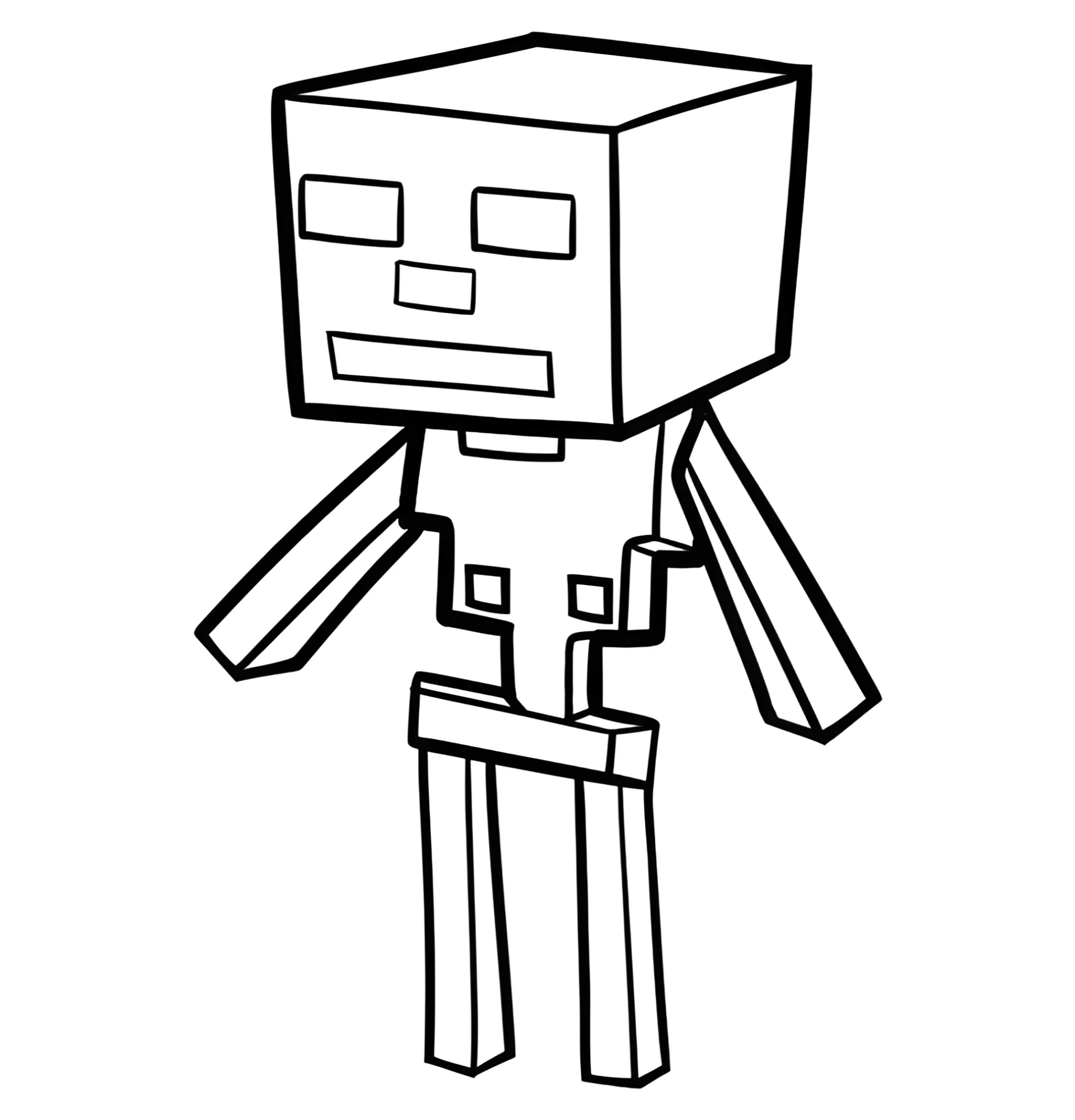 Скелет Minecraft №3250. Раскраски из игр. Майнкрафт.