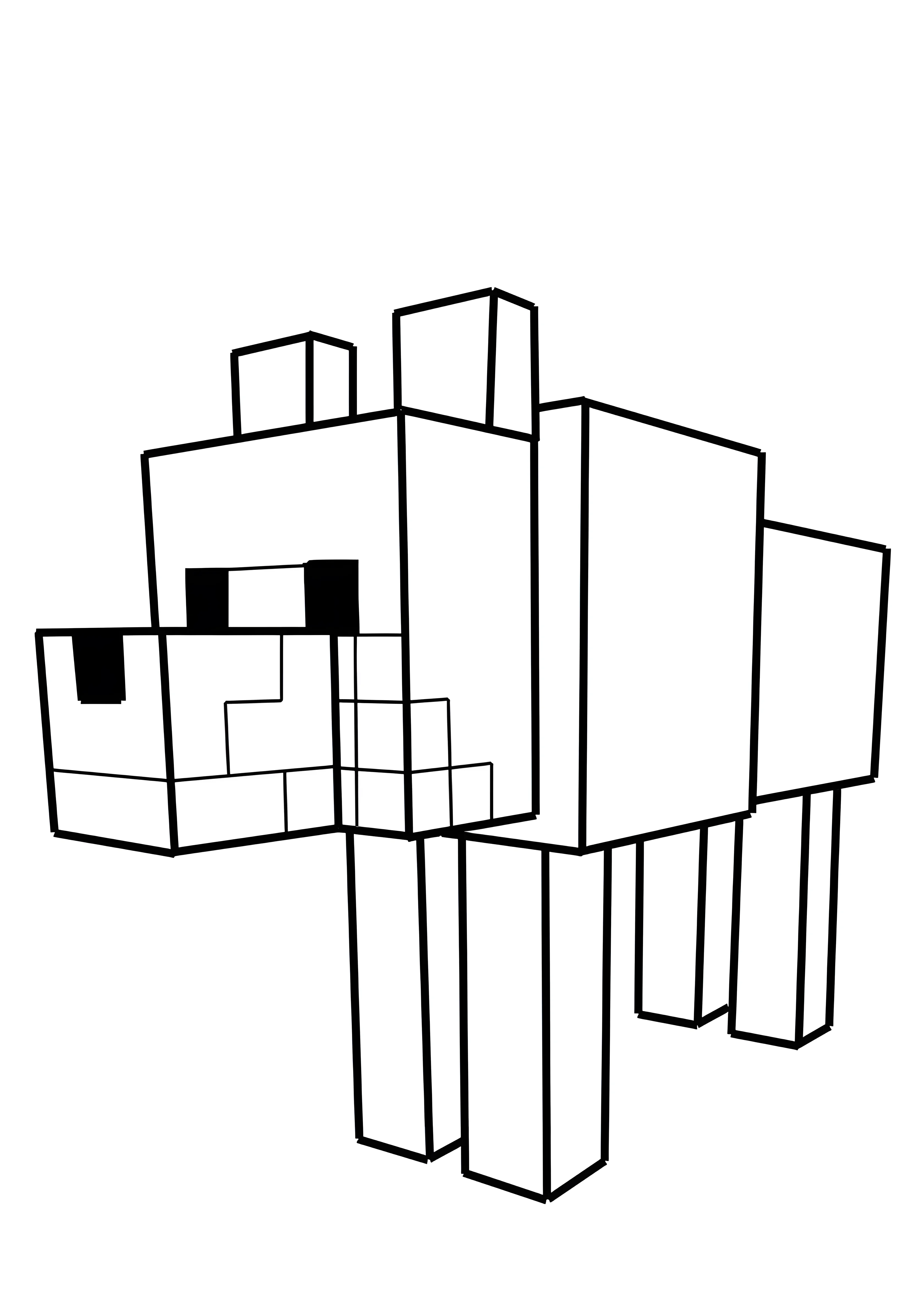 Волк Minecraft №3352. Раскраски из игр. Майнкрафт.