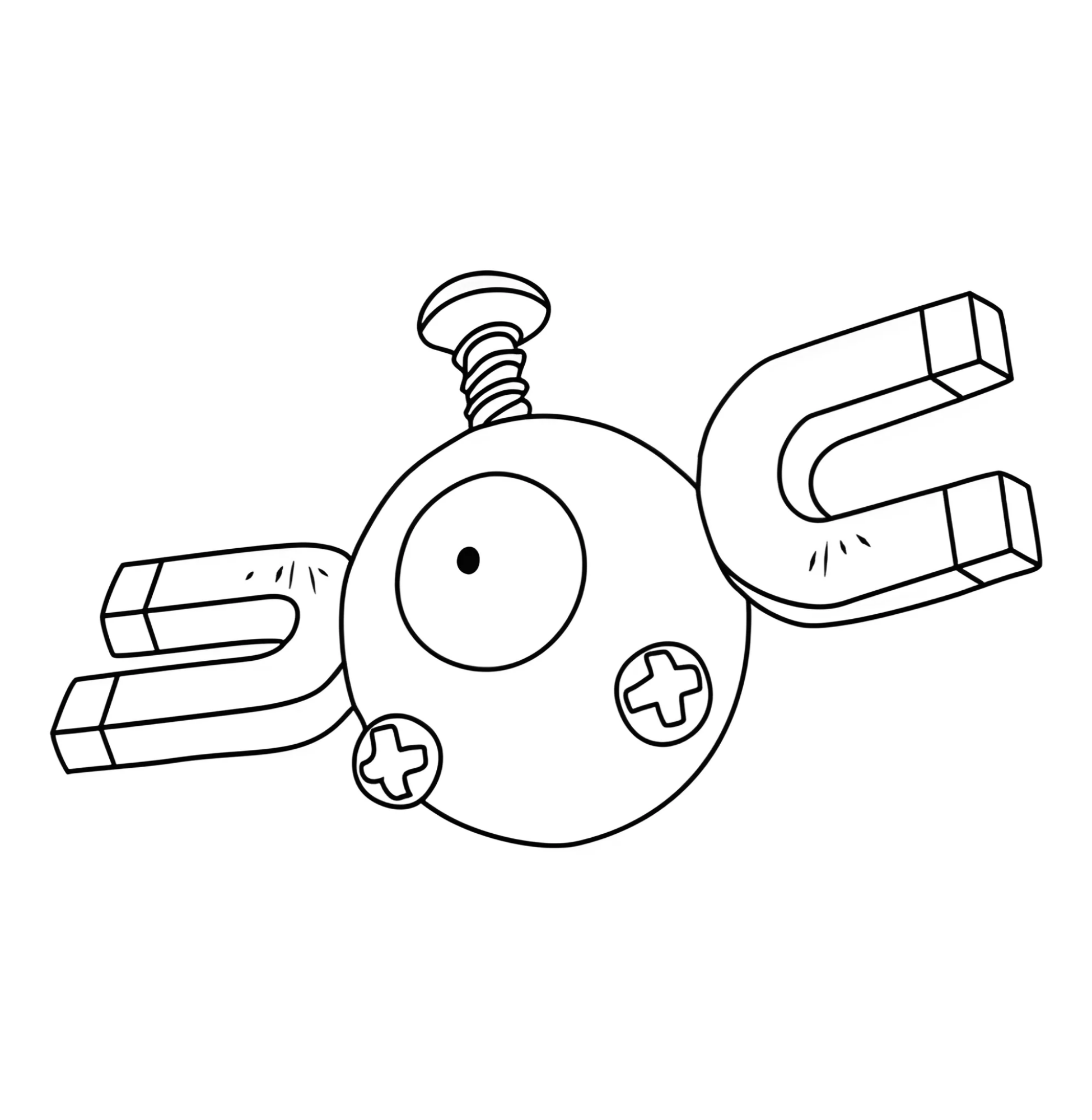 Покемон Магнемайт #0081 Распечатка №3574. Раскраски из игр. Покемоны.