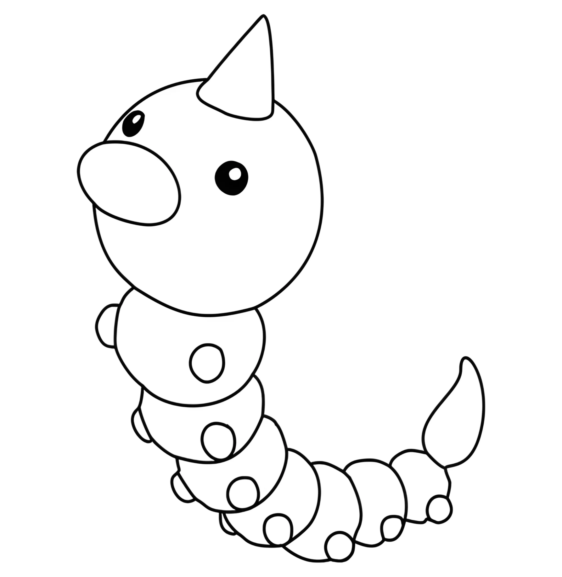 Покемон Видл #0013 Разукрашка №3585. Раскраски из игр. Покемоны.