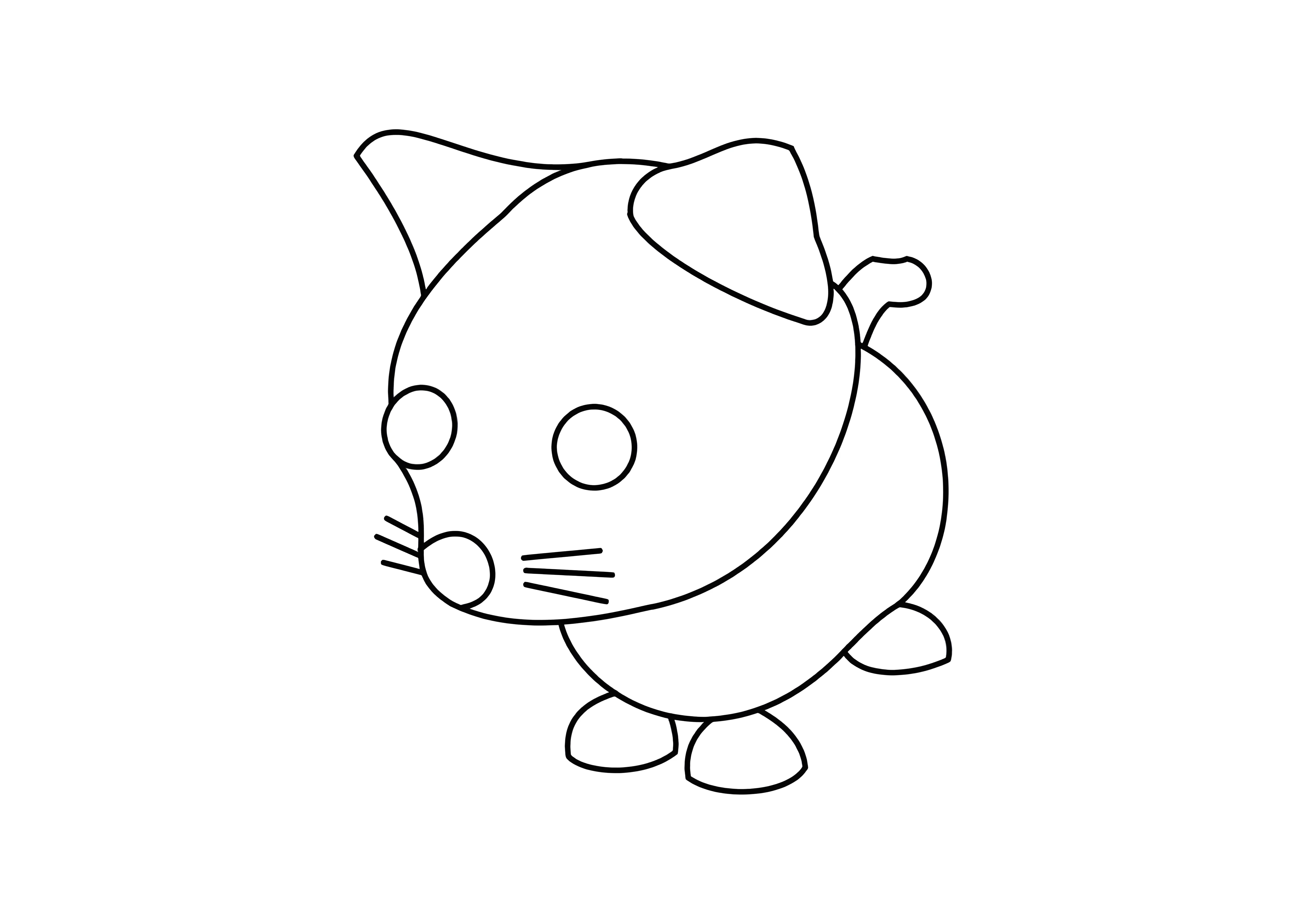 Розовый котенок Картинка для печати №4120. Раскраски из игр. Роблокс.