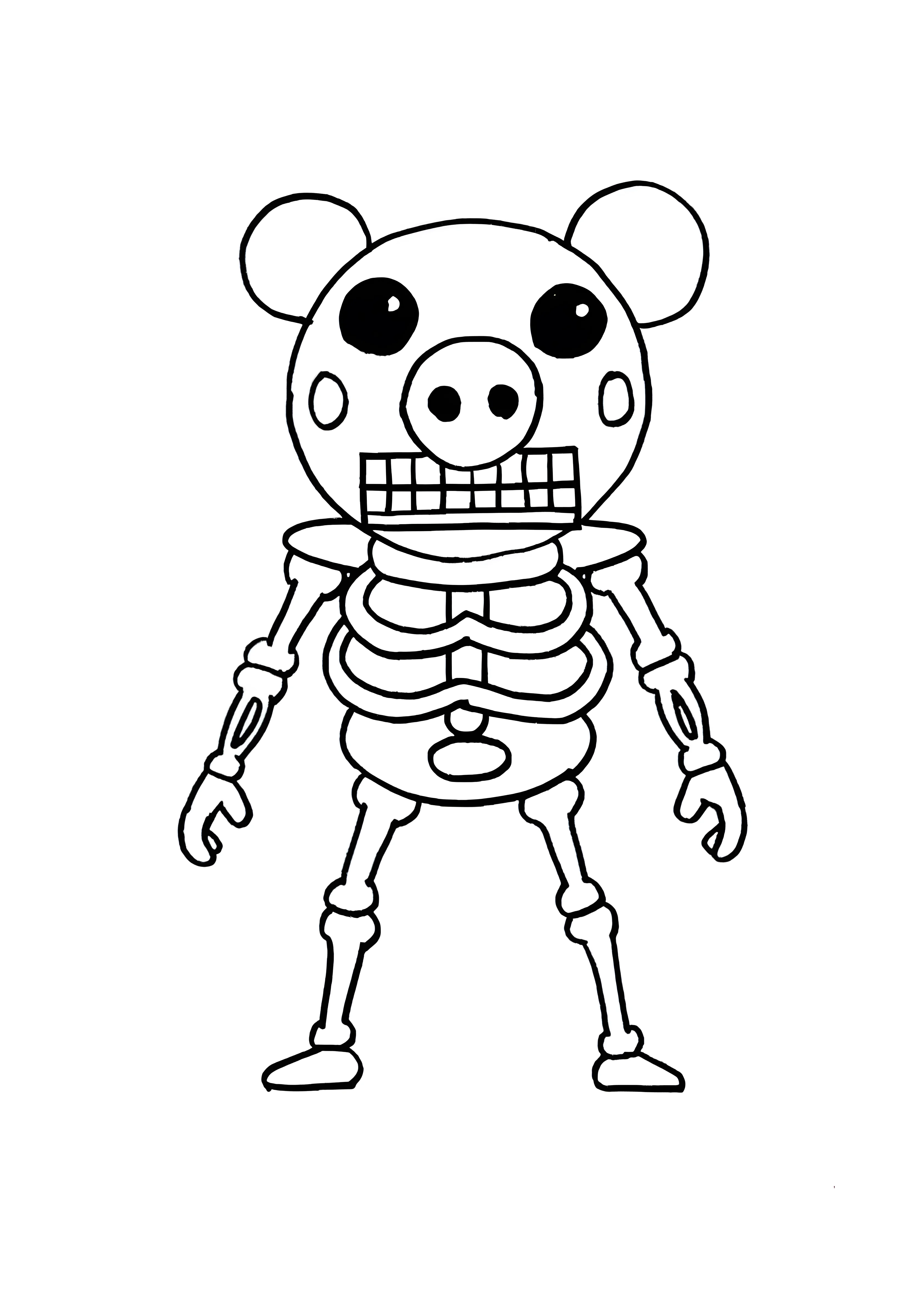 Скелет Piggy №4174. Раскраски из игр. Роблокс.