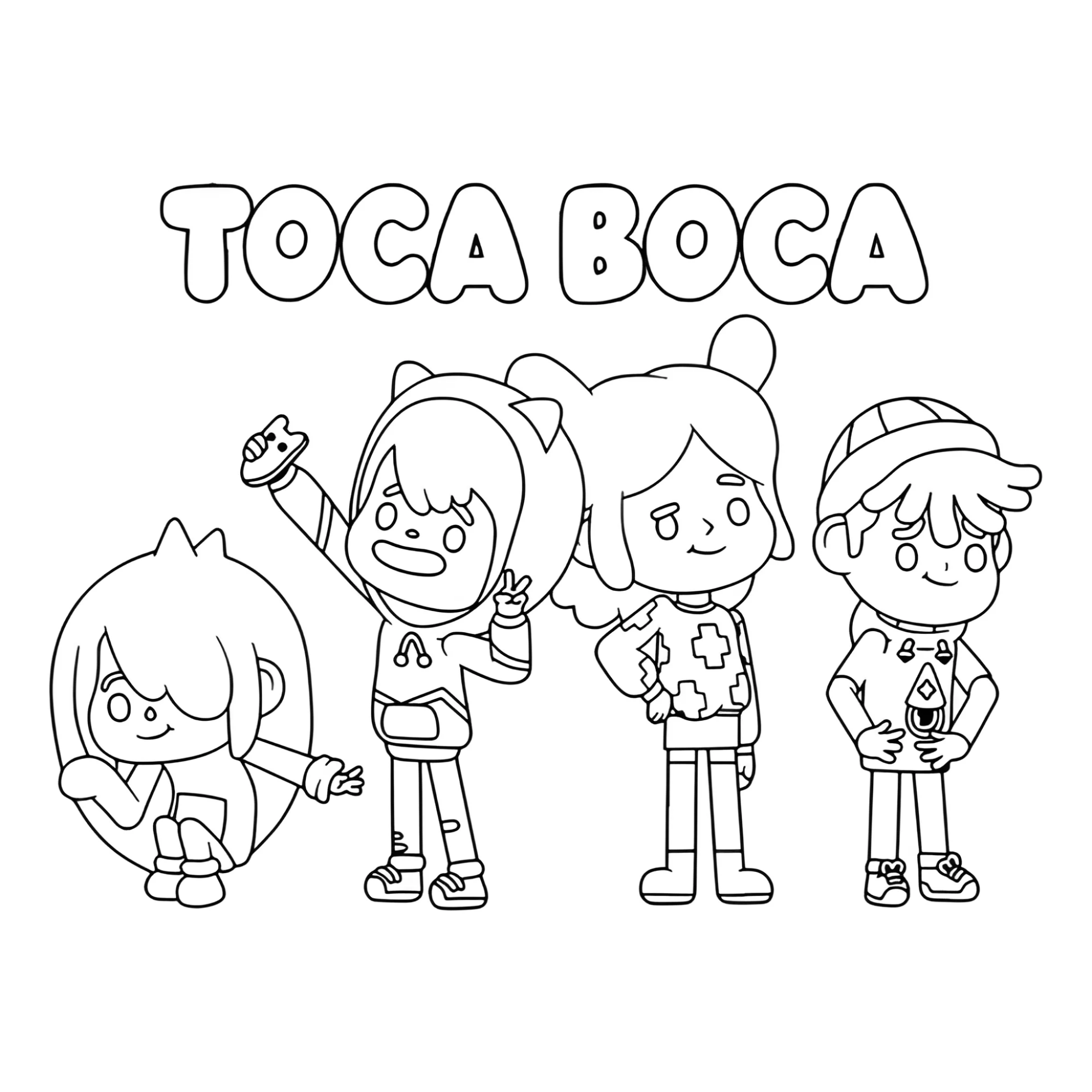 Главные герои Тока Бока №3866. Раскраски из игр. Тока Бока (Toca Boca).