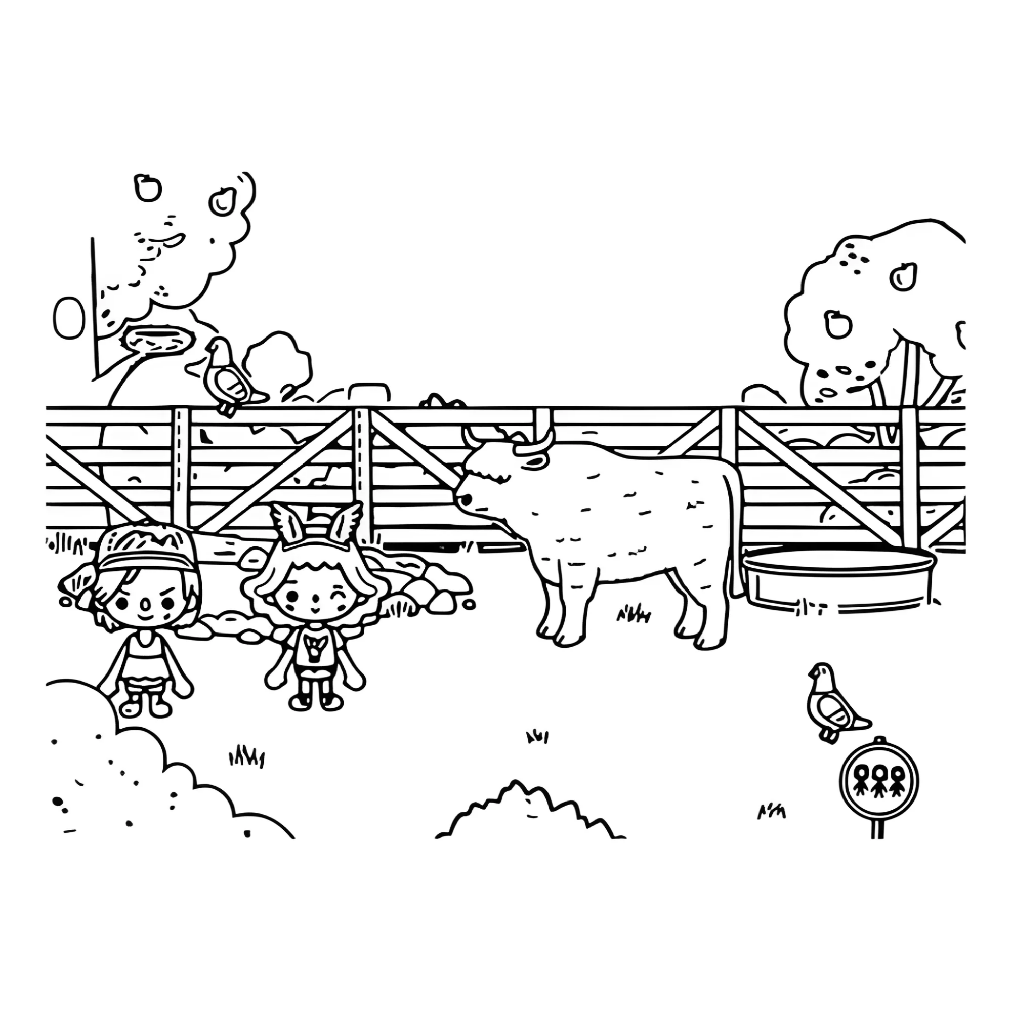 Раскраска фермы Тока Лайф Ворлд №3872. Раскраски из игр. Тока Бока (Toca Boca).