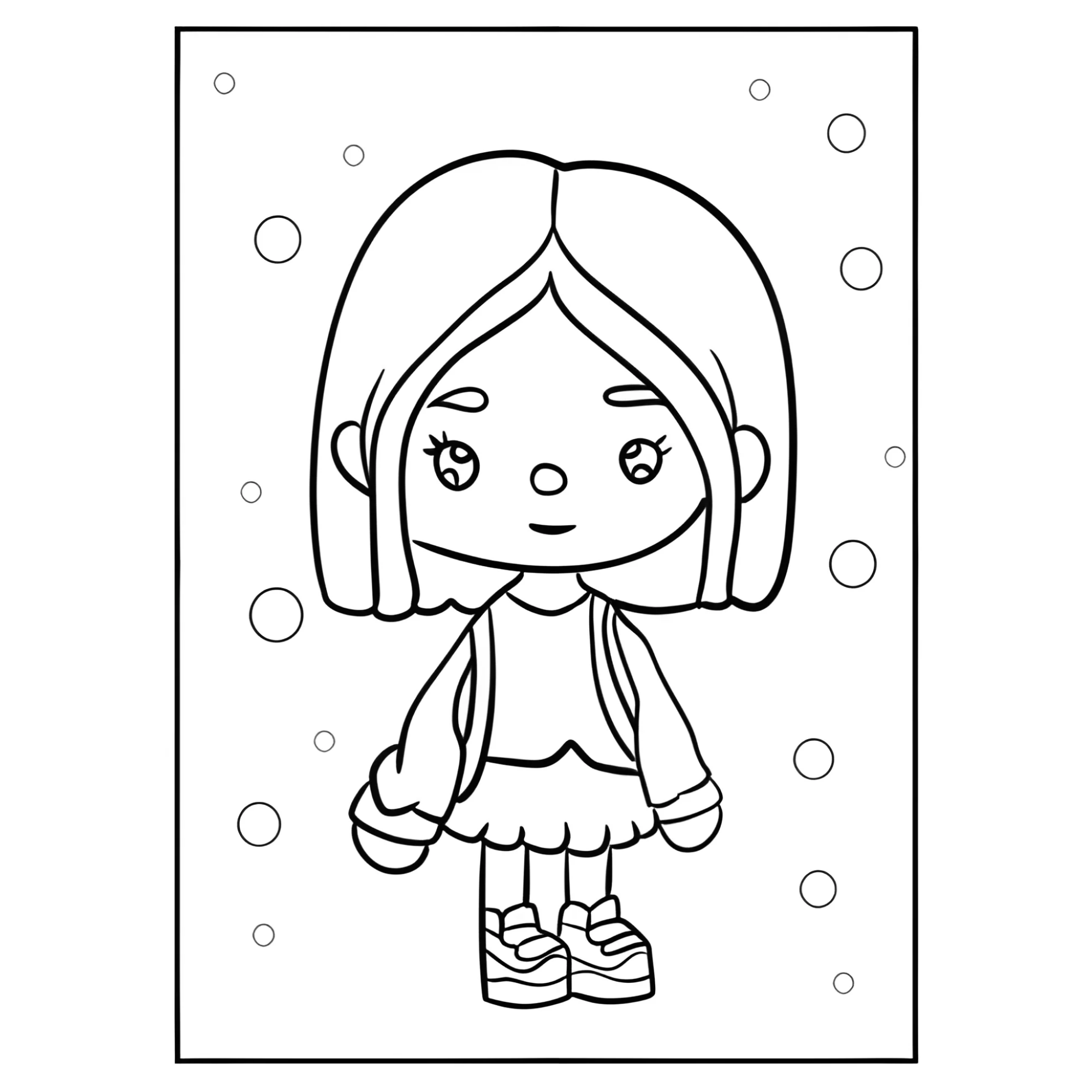Стильная девочка Тока Бока №3854. Раскраски из игр. Тока Бока (Toca Boca).