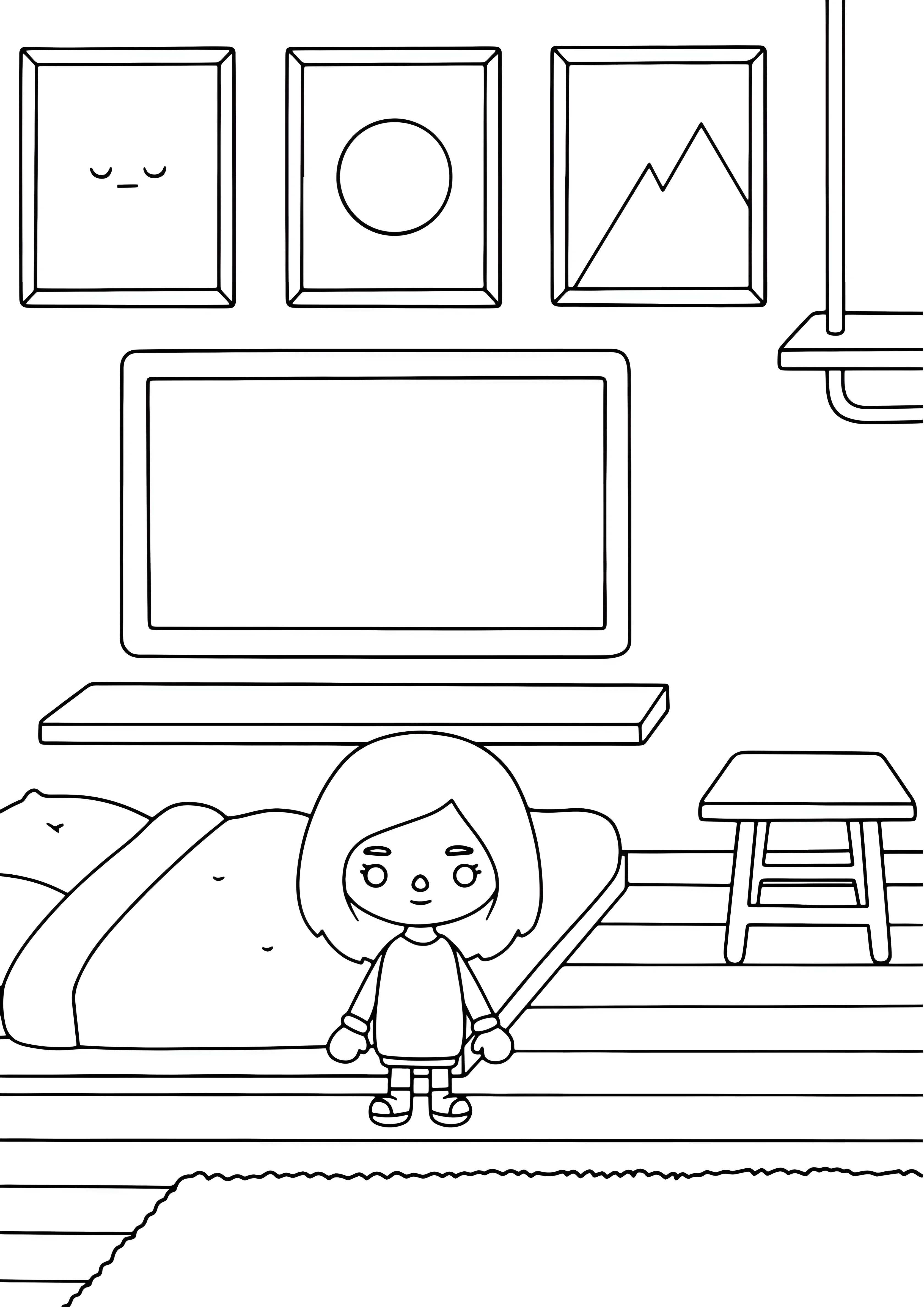 В спальне №3942. Раскраски из игр. Тока Бока (Toca Boca).