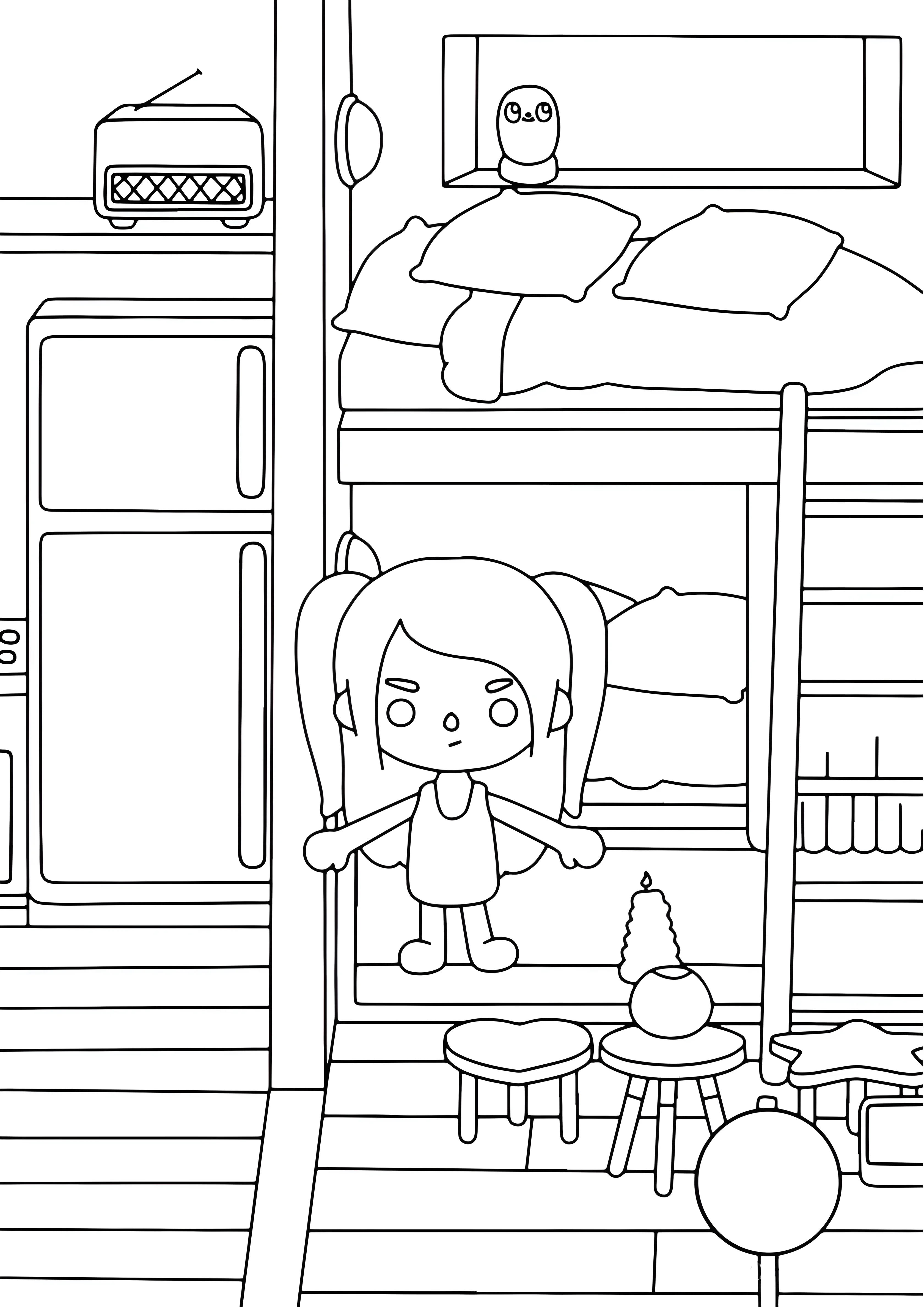 Спальня №3969. Раскраски из игр. Тока Бока (Toca Boca).