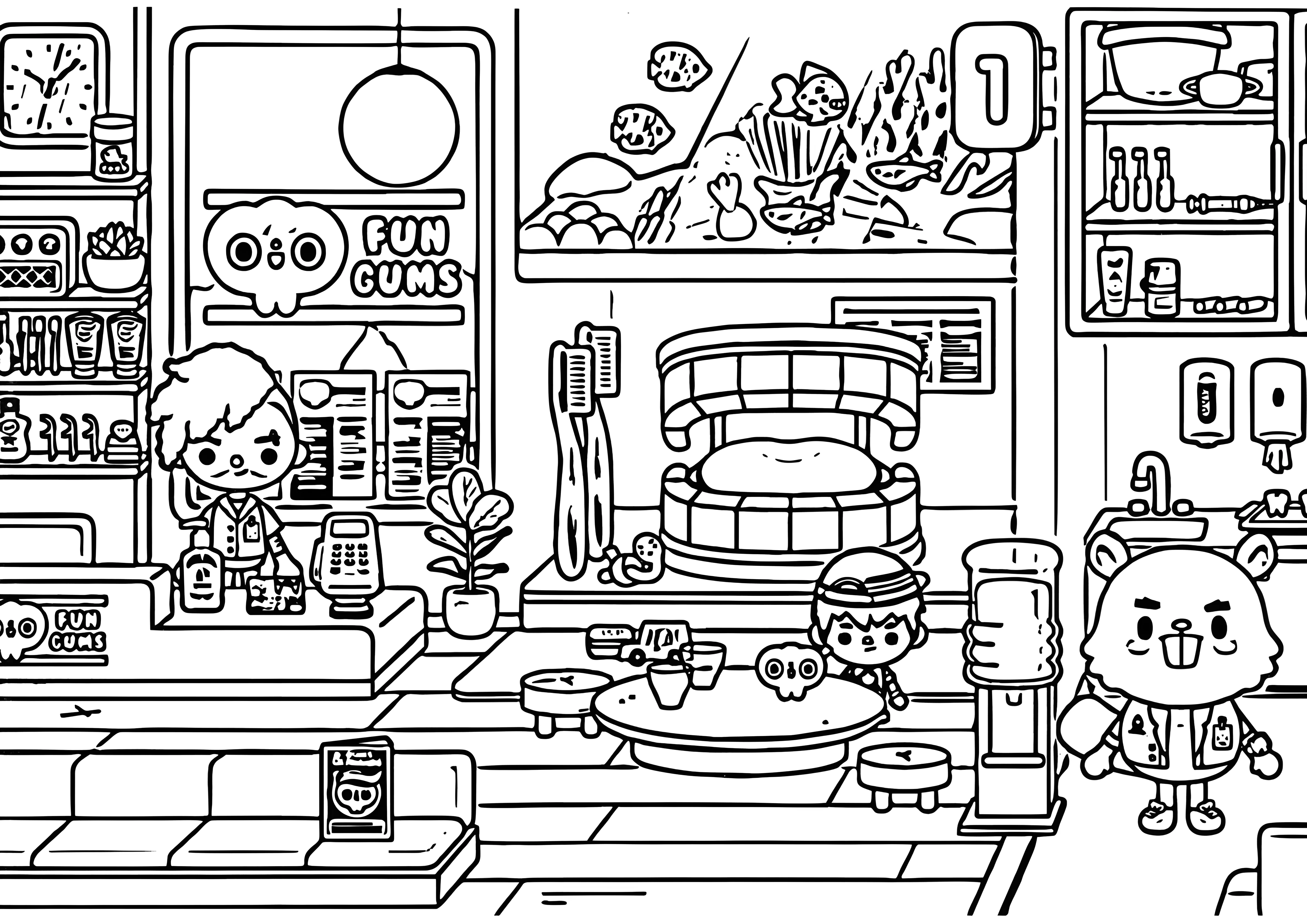 Магазин №3920. Раскраски из игр. Тока Бока (Toca Boca).