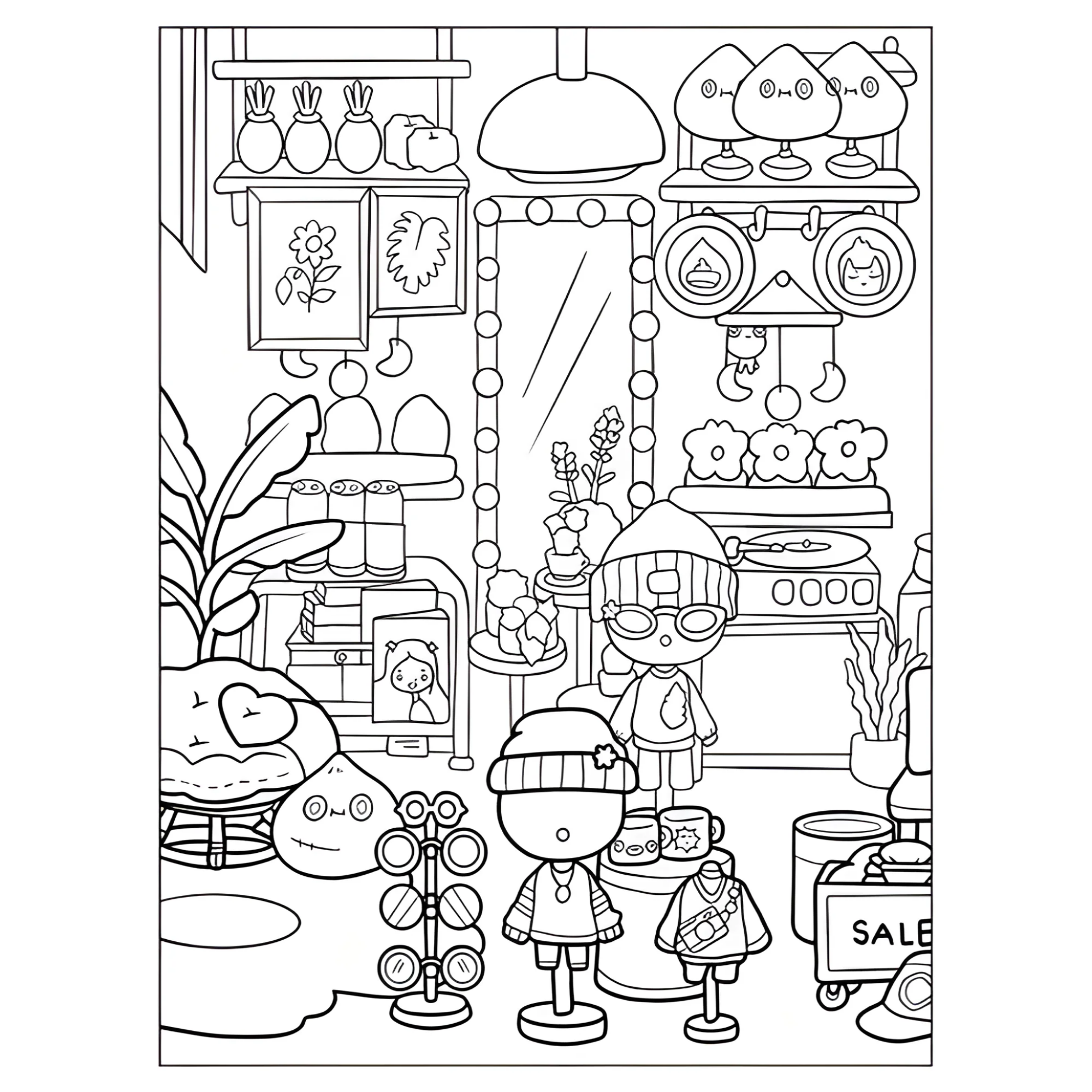 Тока Бока магазин №3836. Раскраски из игр. Тока Бока (Toca Boca).