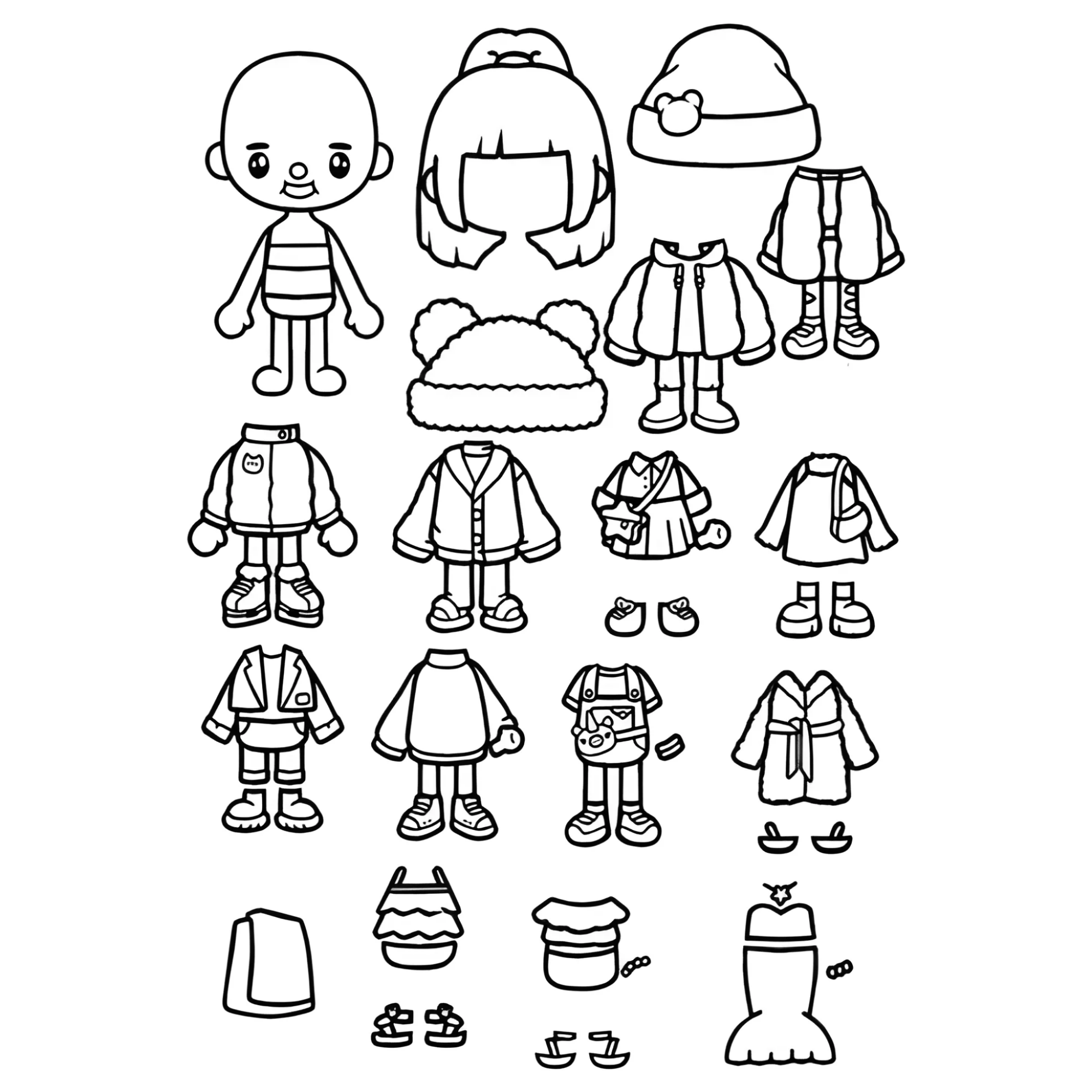 Тока Бока с одеждой №3827. Раскраски из игр. Тока Бока (Toca Boca).