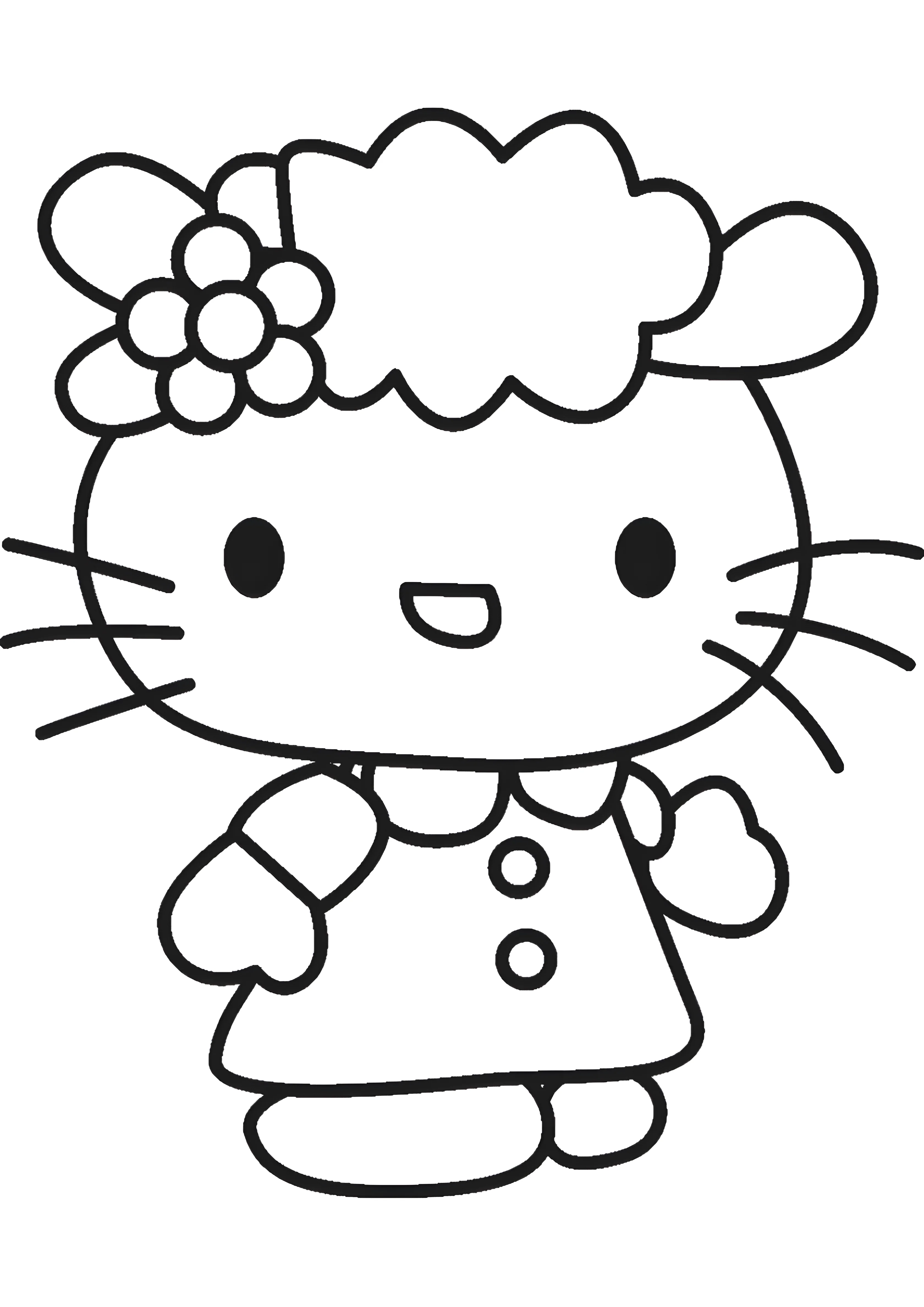 Барашек из Хелло Китти №2119. Раскраски из мультиков. Хелло Китти (Hello Kitty).