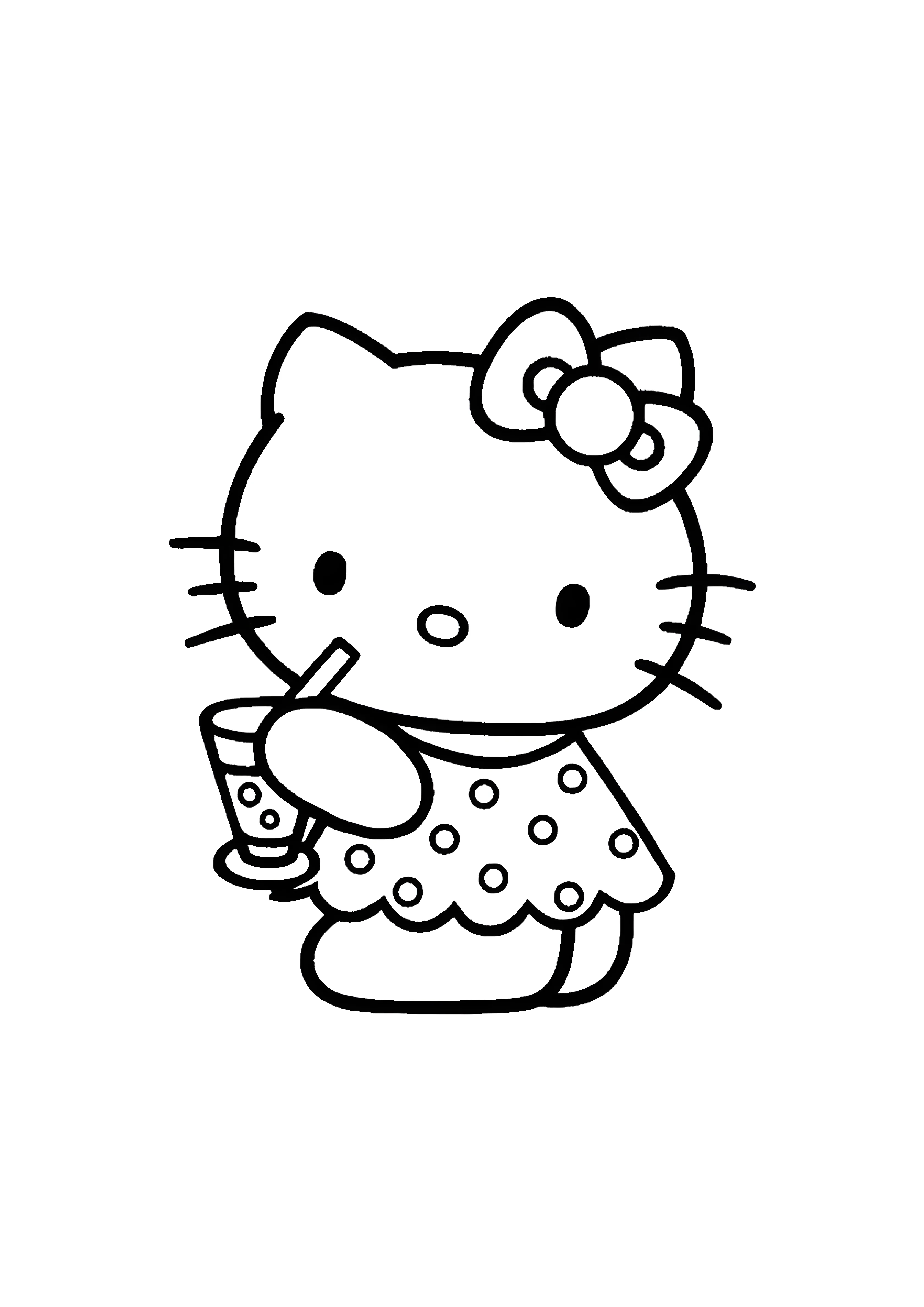 Вкуснейший коктейль №2033. Раскраски из мультиков. Хелло Китти (Hello Kitty).