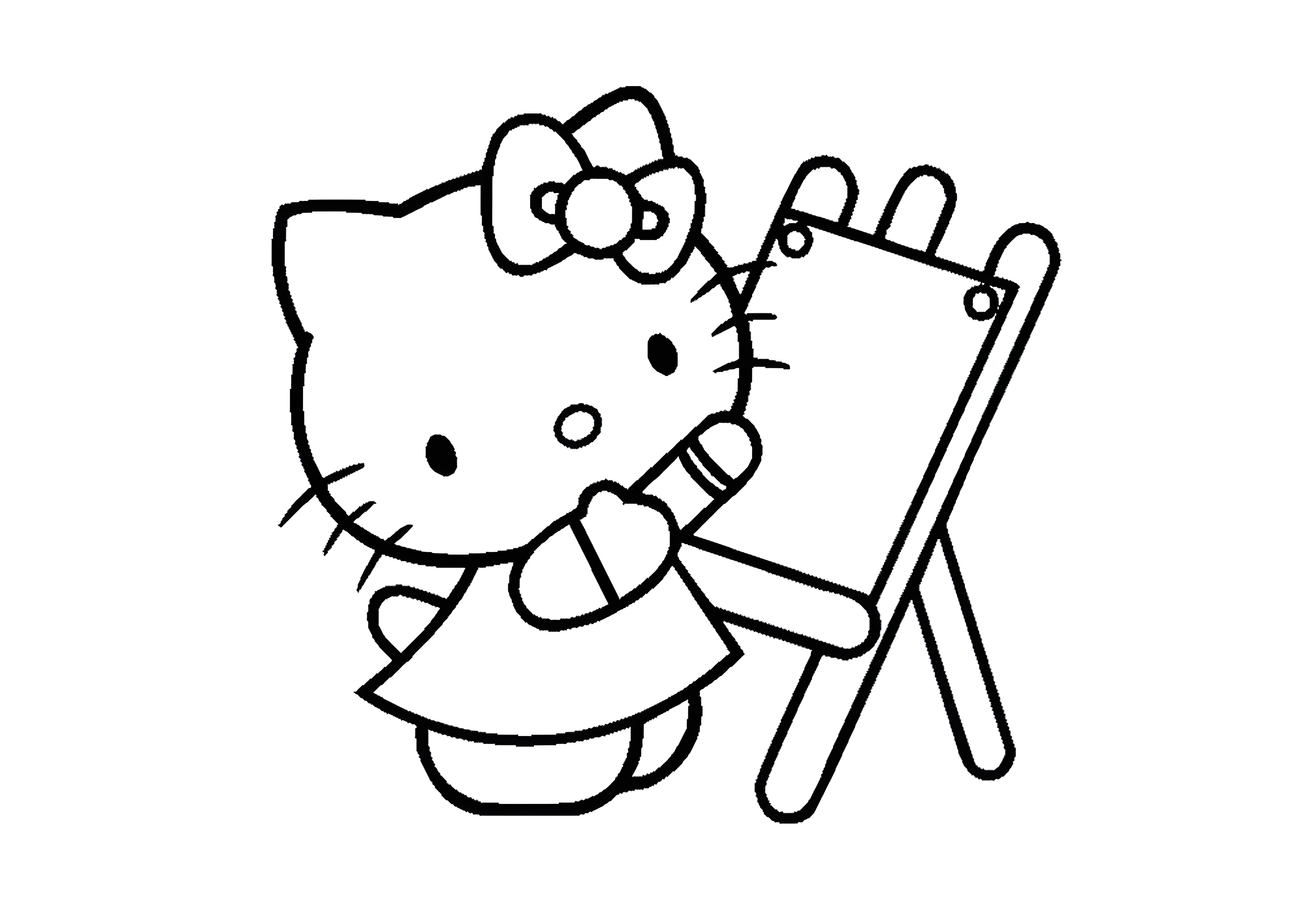 Время рисовать, Хелло Китти (Hello Kitty №2048. Раскраски из мультиков. Хелло Китти (Hello Kitty).